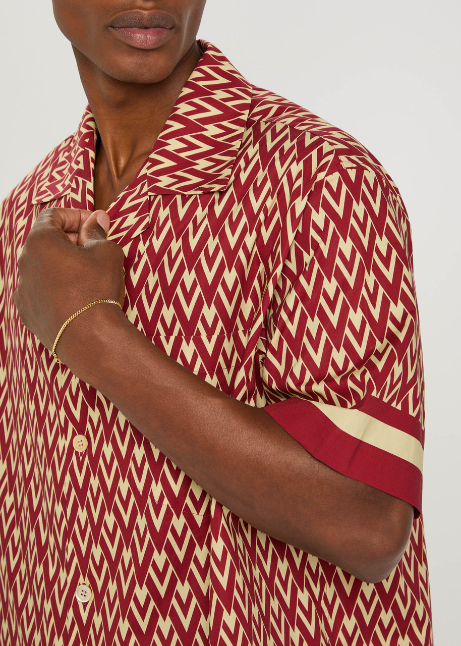 Valentino Garavani Toute La V Printed Cotton-poplin Shirt - 5