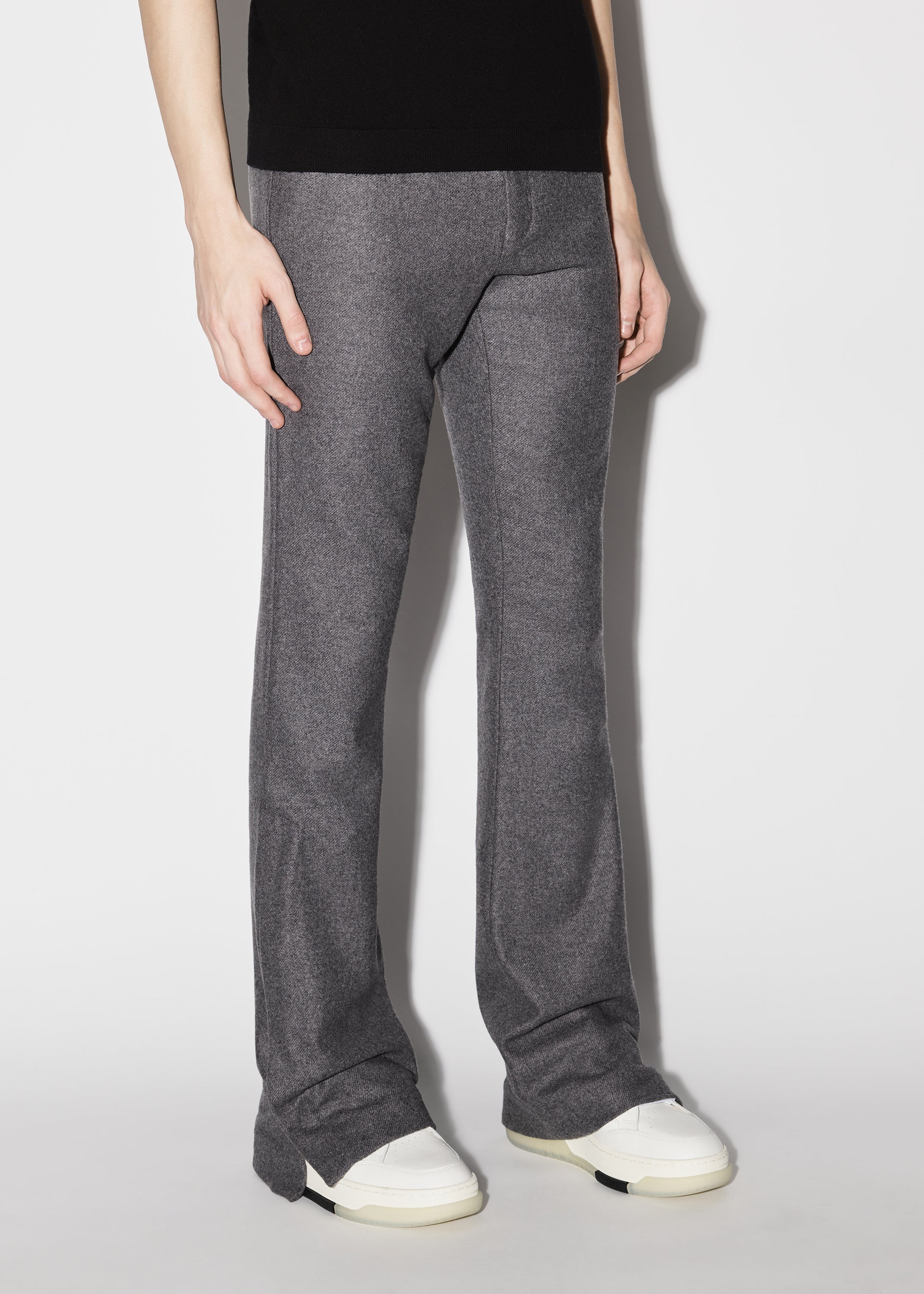 WOOL FLANNEL FLARE PANTS - 3