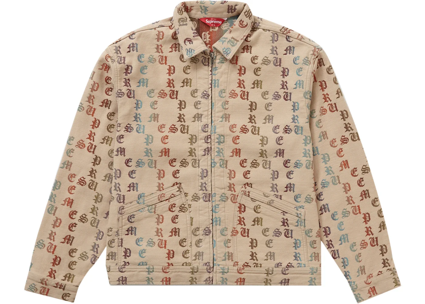 Supreme Gradient Jacquard Denim Work Jacket Tan - 1