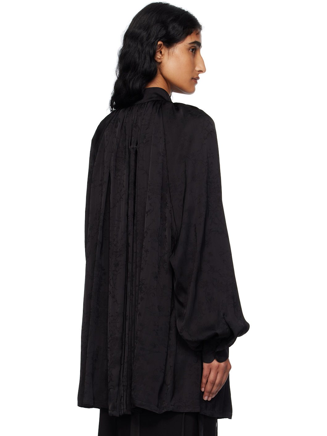 Black Likki Comfort Pleated Shirt - 3