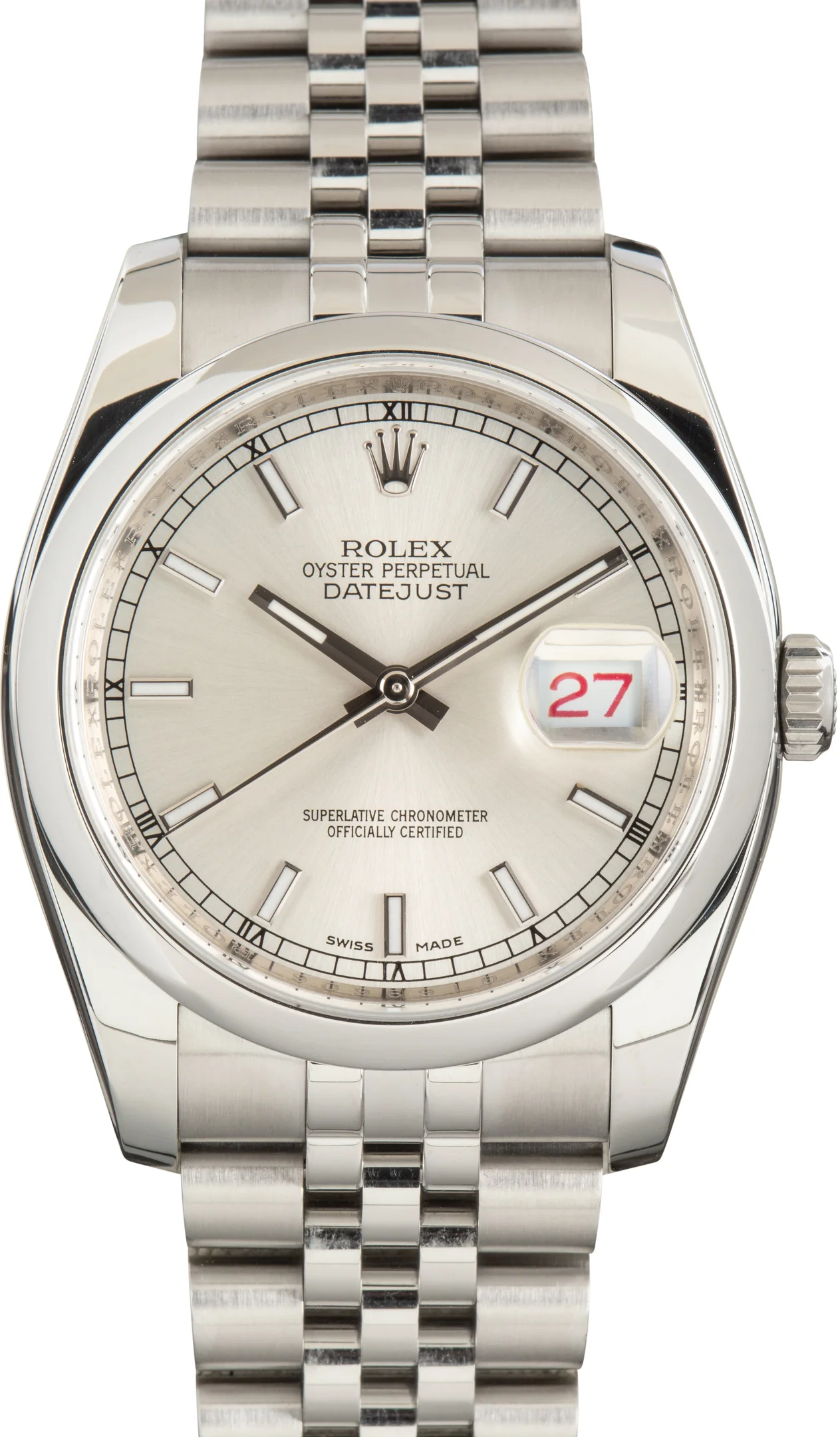 Used Rolex Datejust 36 Silver Dial Ref 116200 Jubilee Band - 1
