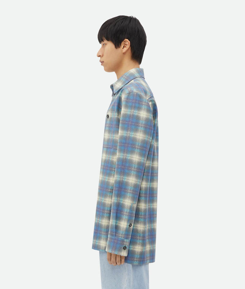 Bottega Veneta Relaxed Fit Flannel-Printed Leather Shirt outlook
