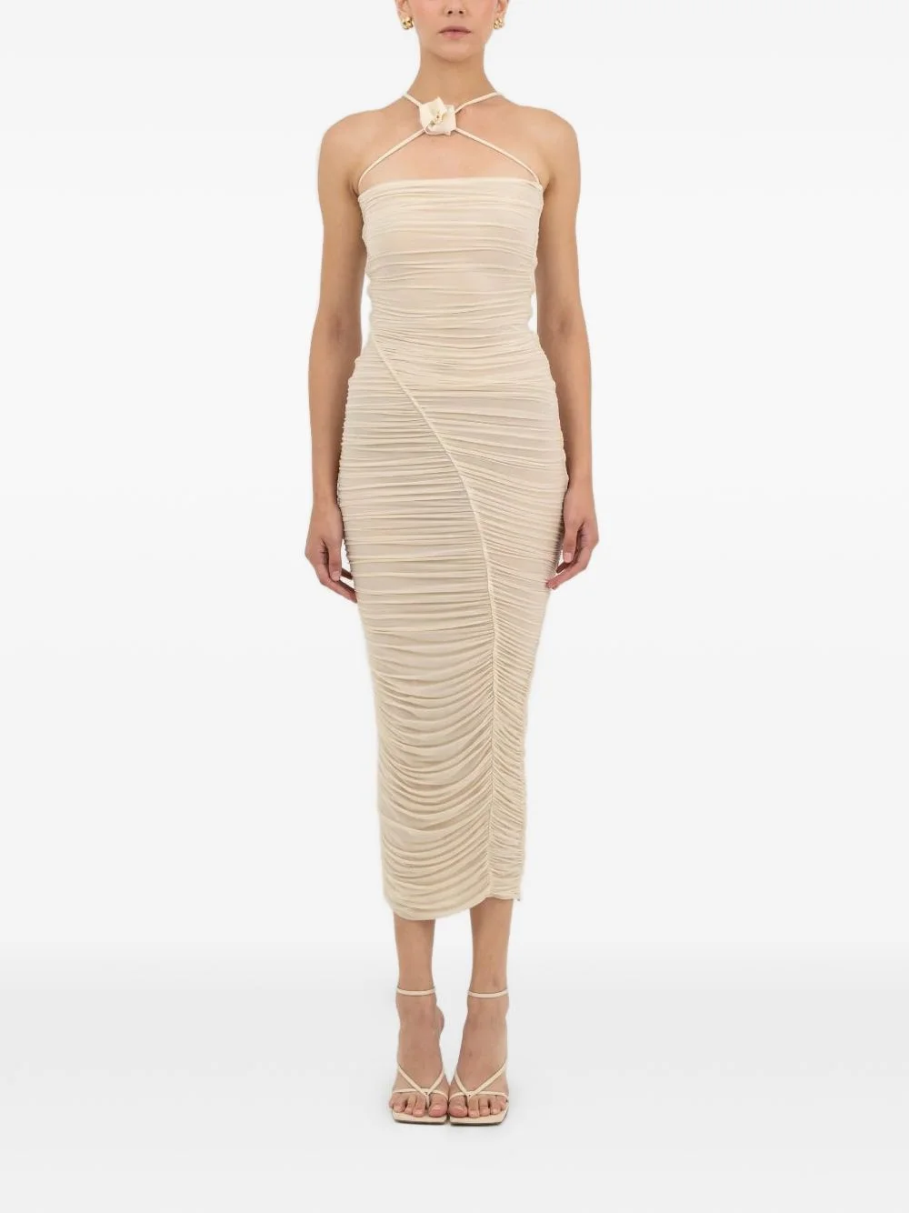 Muralla flower-detail ruched dress - 1