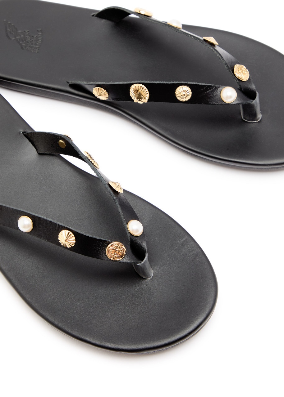 Ancient Greek Sandals Saionara Embellished Leather Sandals - 3