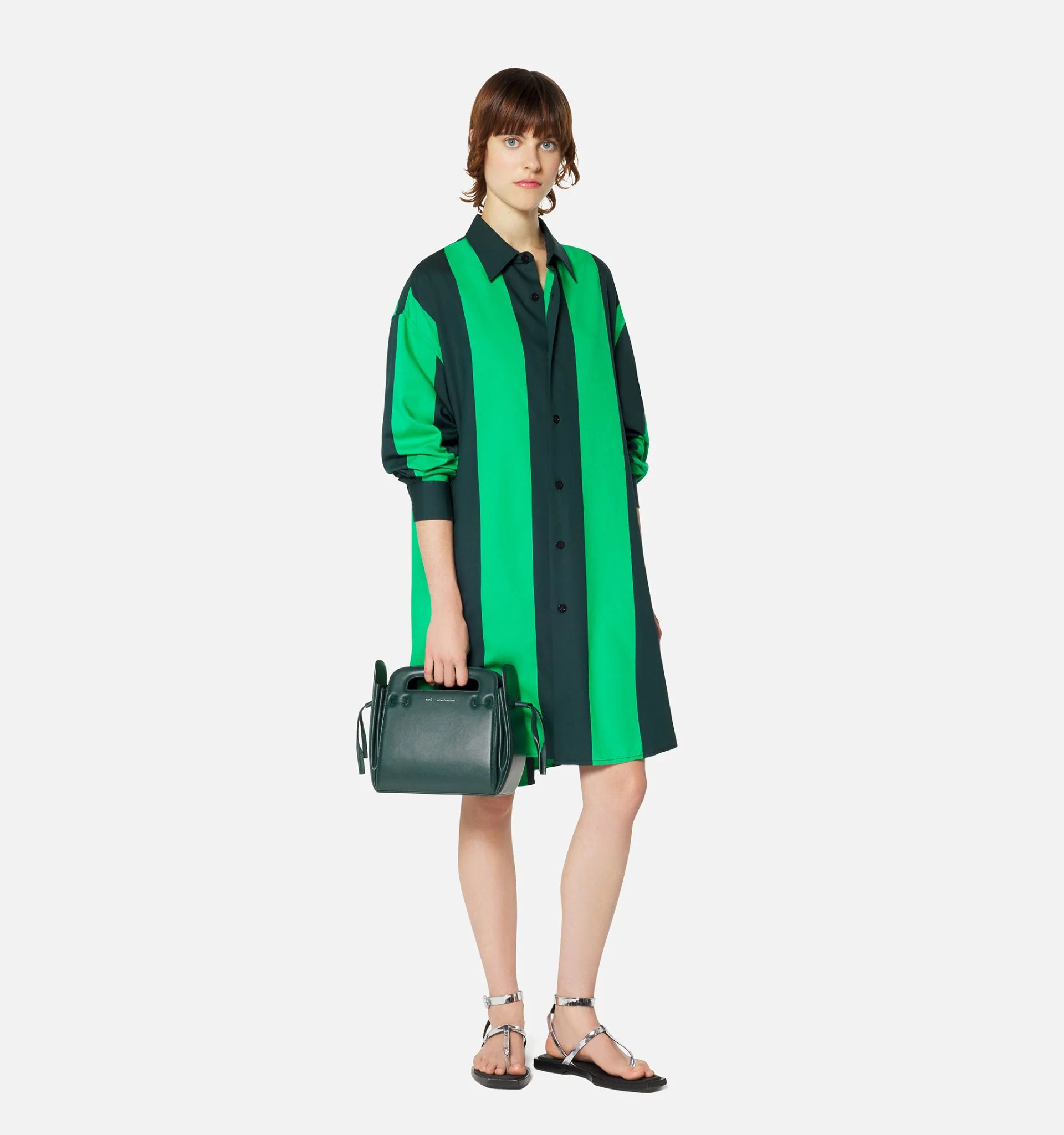 Striped Shirt Dress - 2