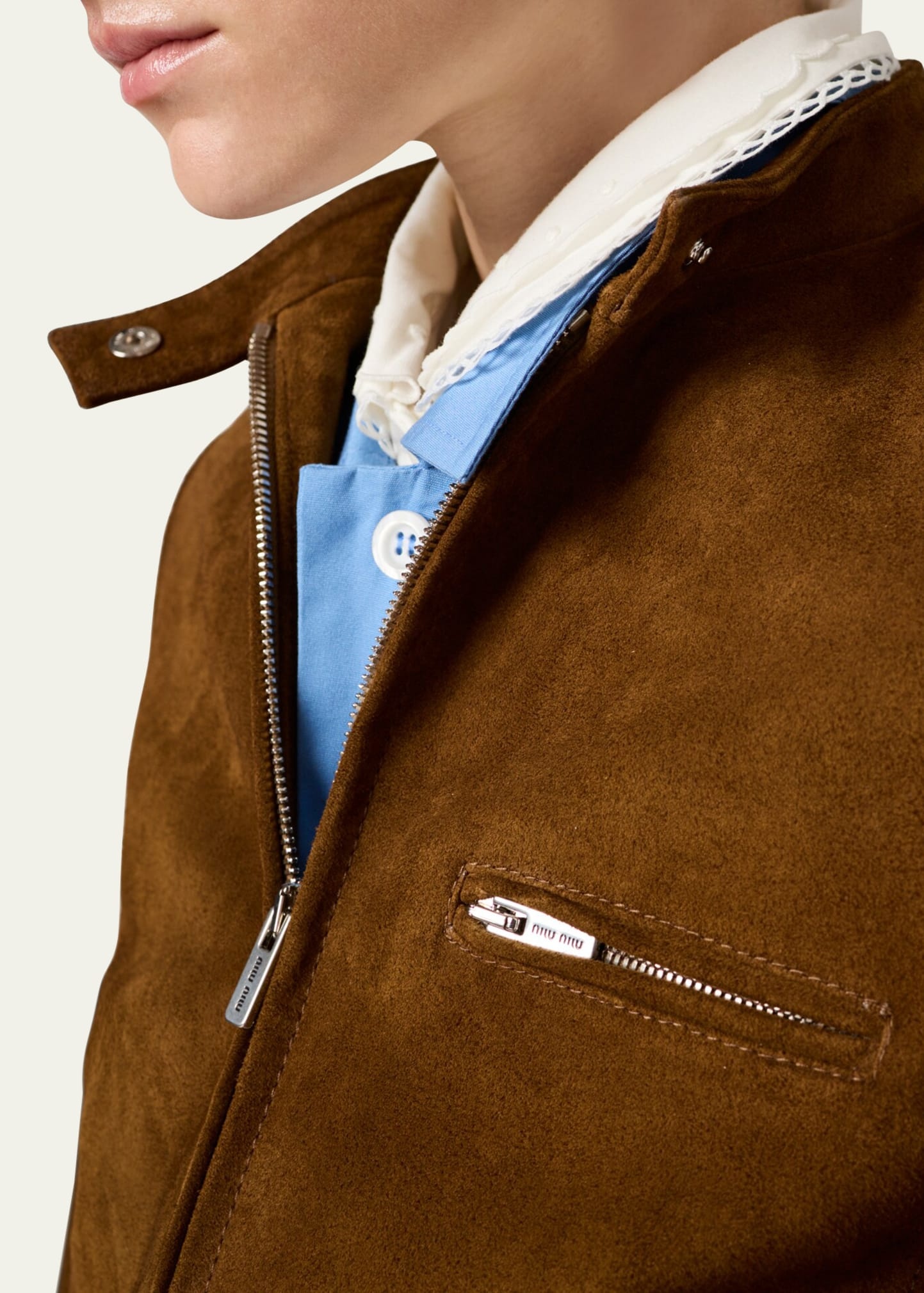 Long Sleeve Zip Up Jacket With Collar - 4