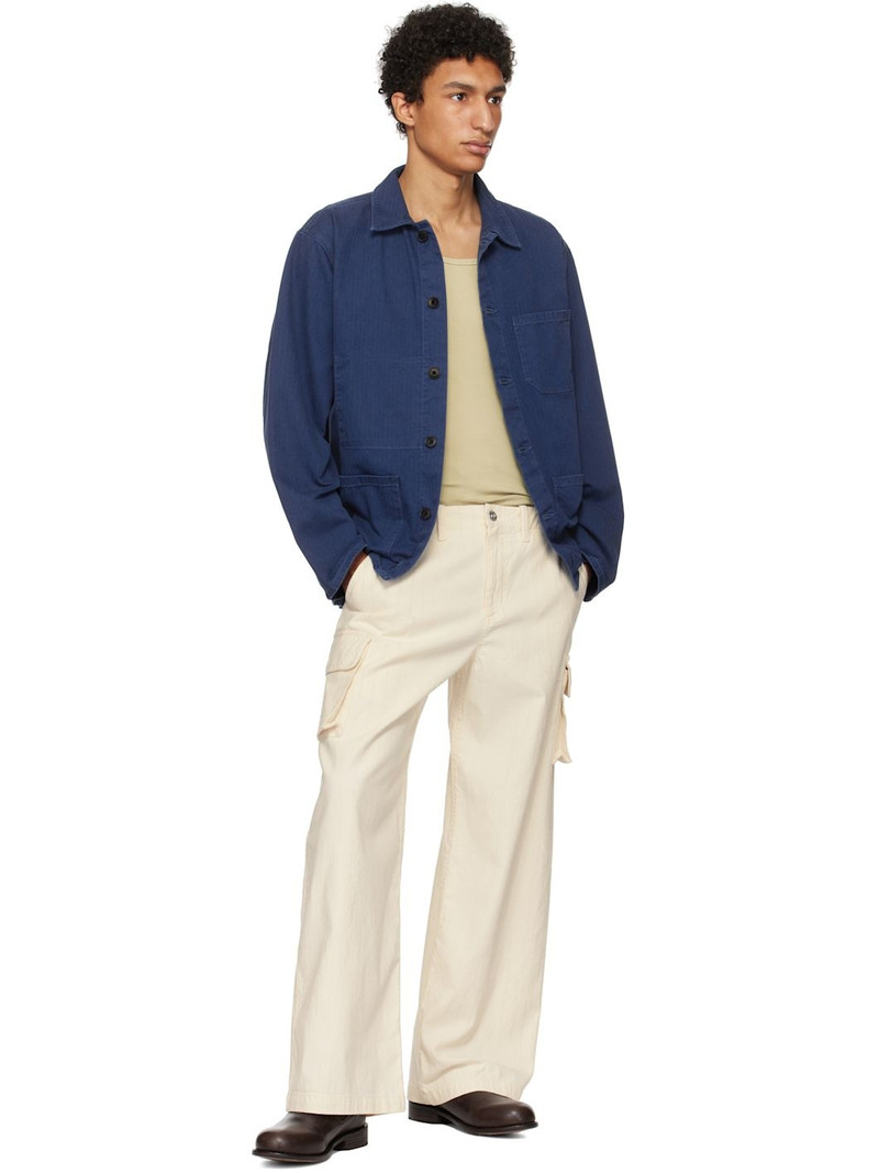 Nudie Jeans Blue Buddy Herringbone Chore Jacket outlook