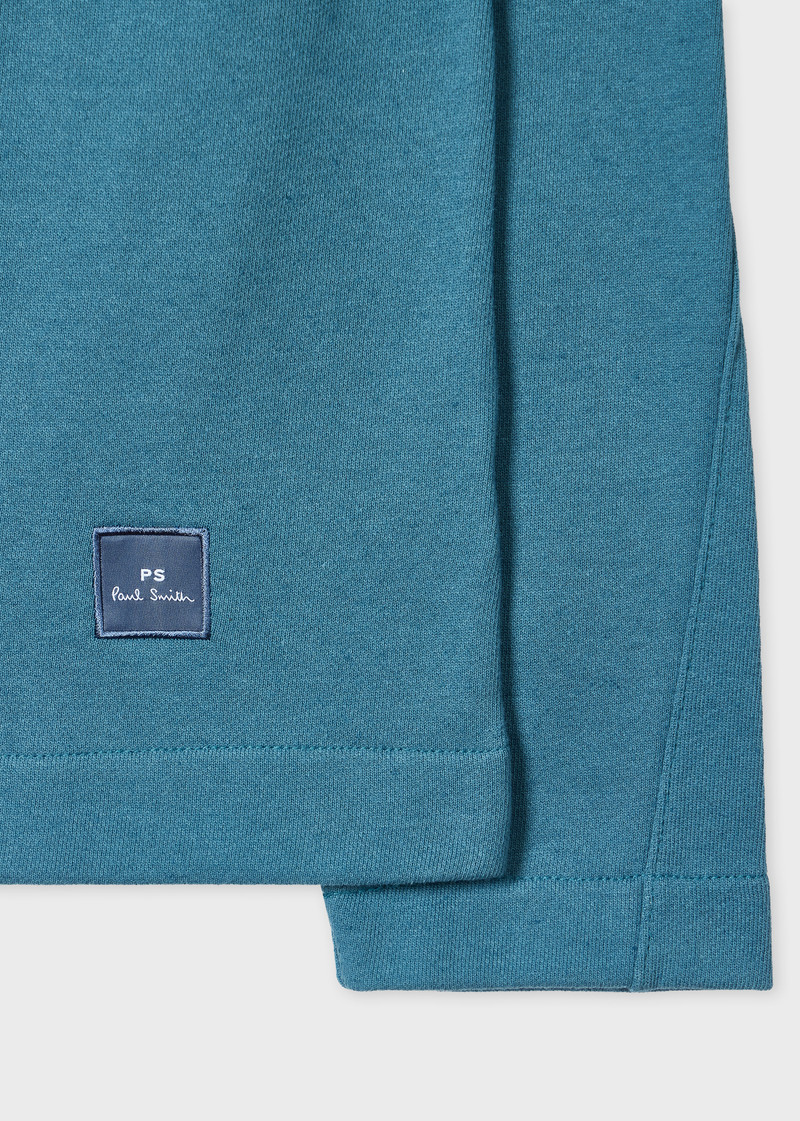 Paul Smith Blue Cotton-Linen Zip-Neck Sweatshirt outlook