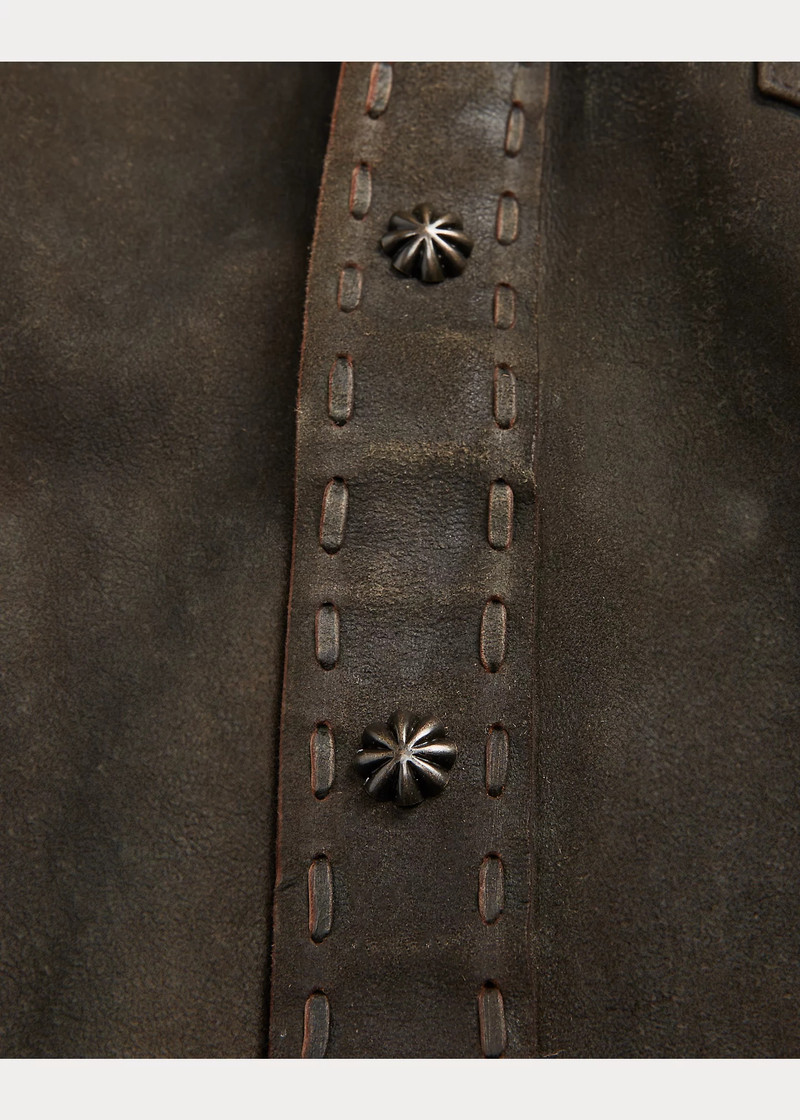 Slim Fit Suede Western Shirt 5