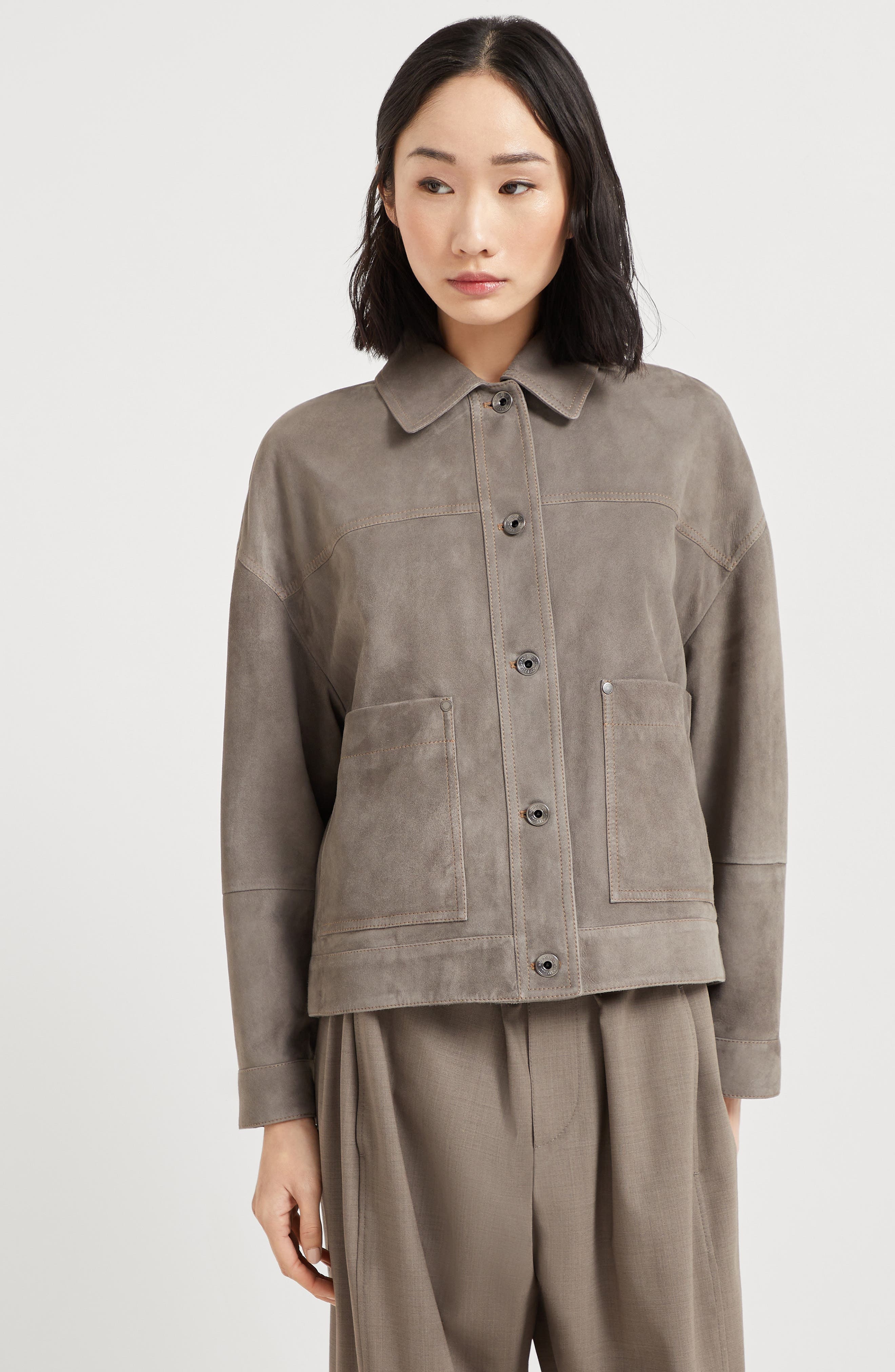 Brunello Cucinelli Couture suede jacket in Grey at Nordstrom - 2