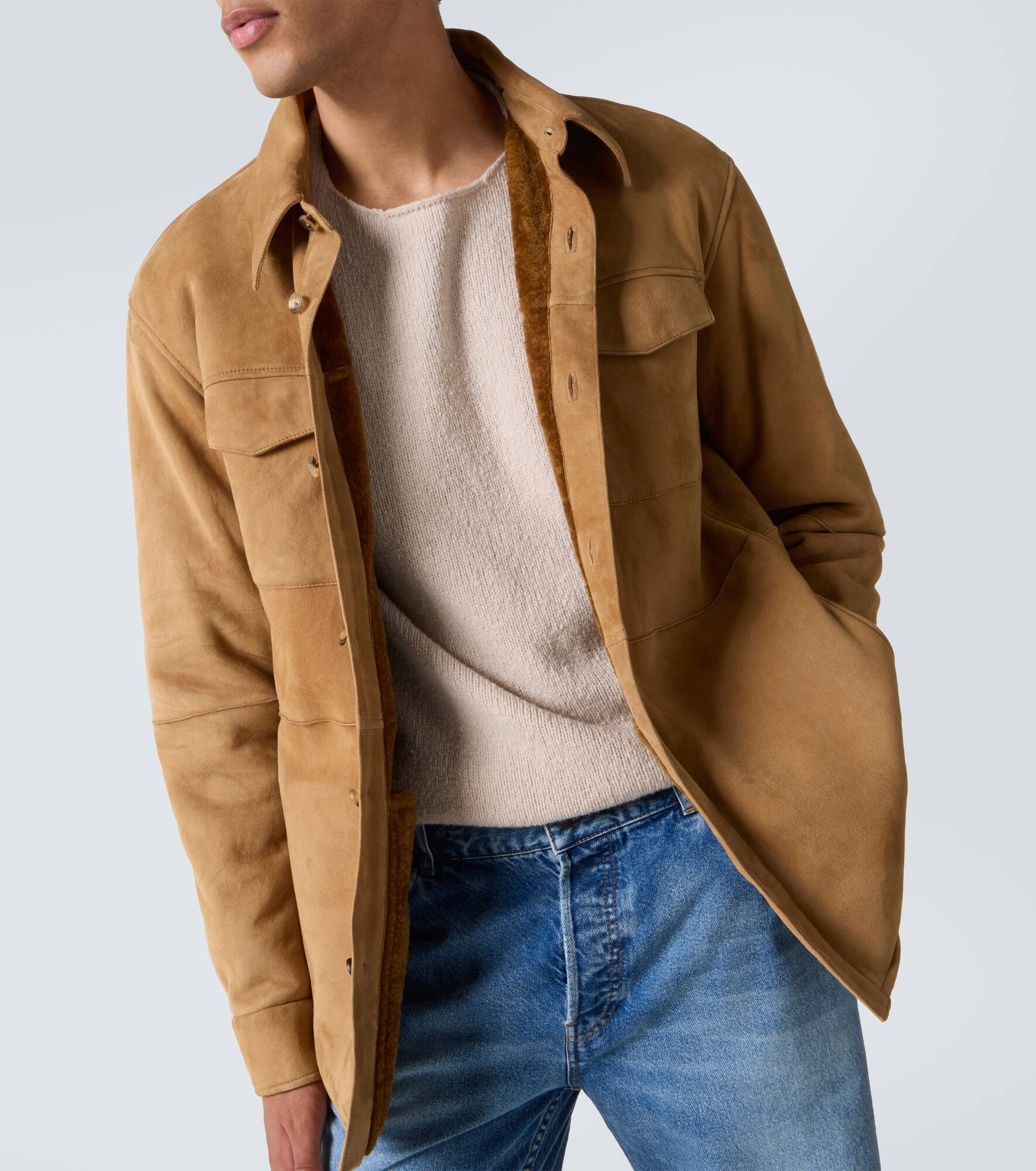 Bento shearling-lined suede jacket - 5