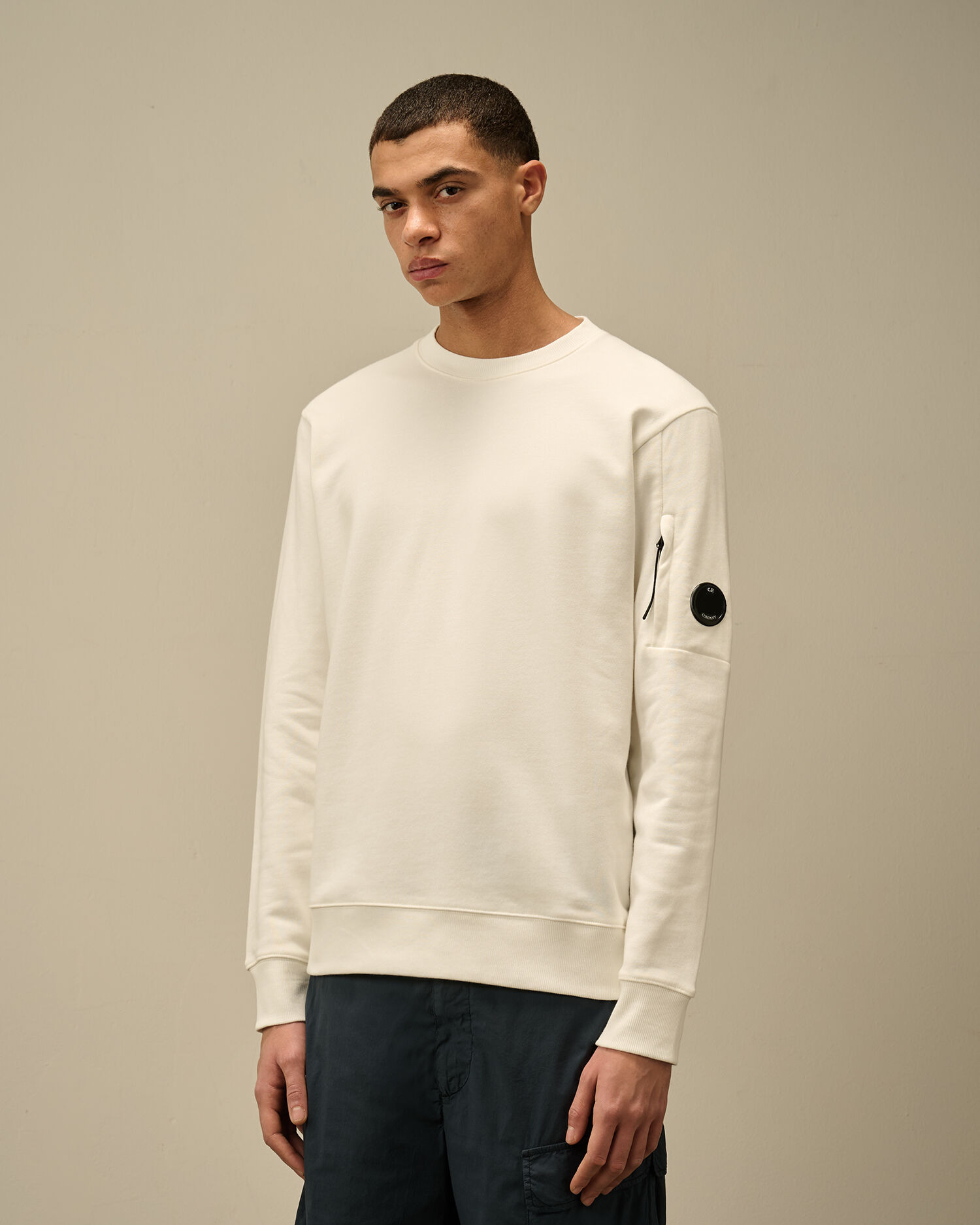Diagonal Raised Fleece Crewneck Lens Sweatshirt - 3