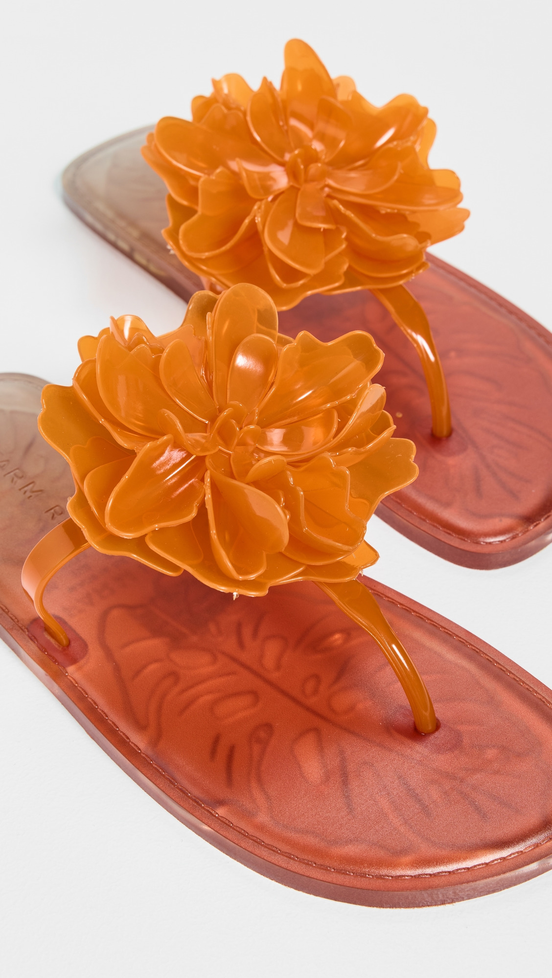 Citrus Flower Jelly Flat Sandals - 5