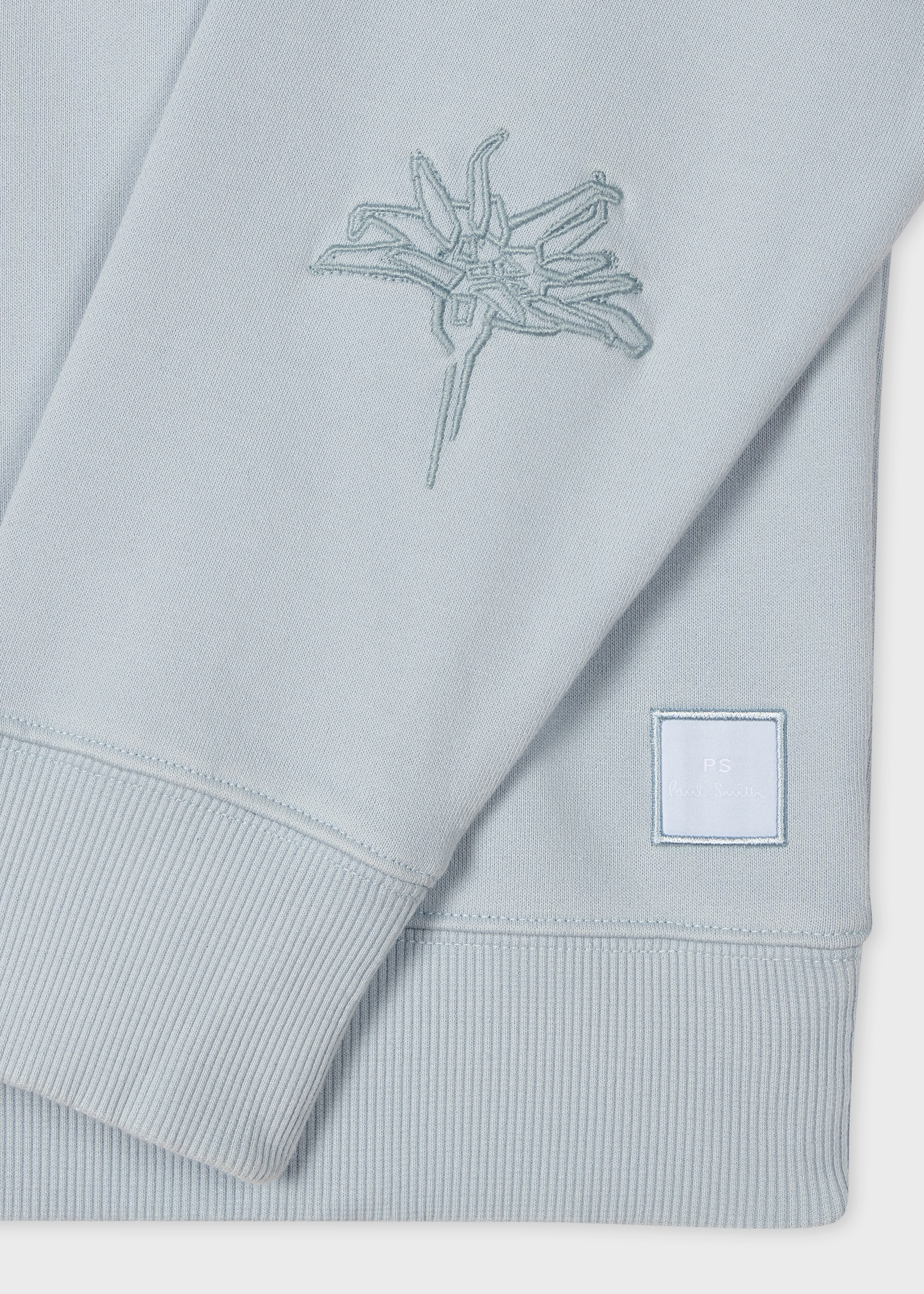 Light Blue Organic Cotton Zip-Neck Sweatshirt - 3