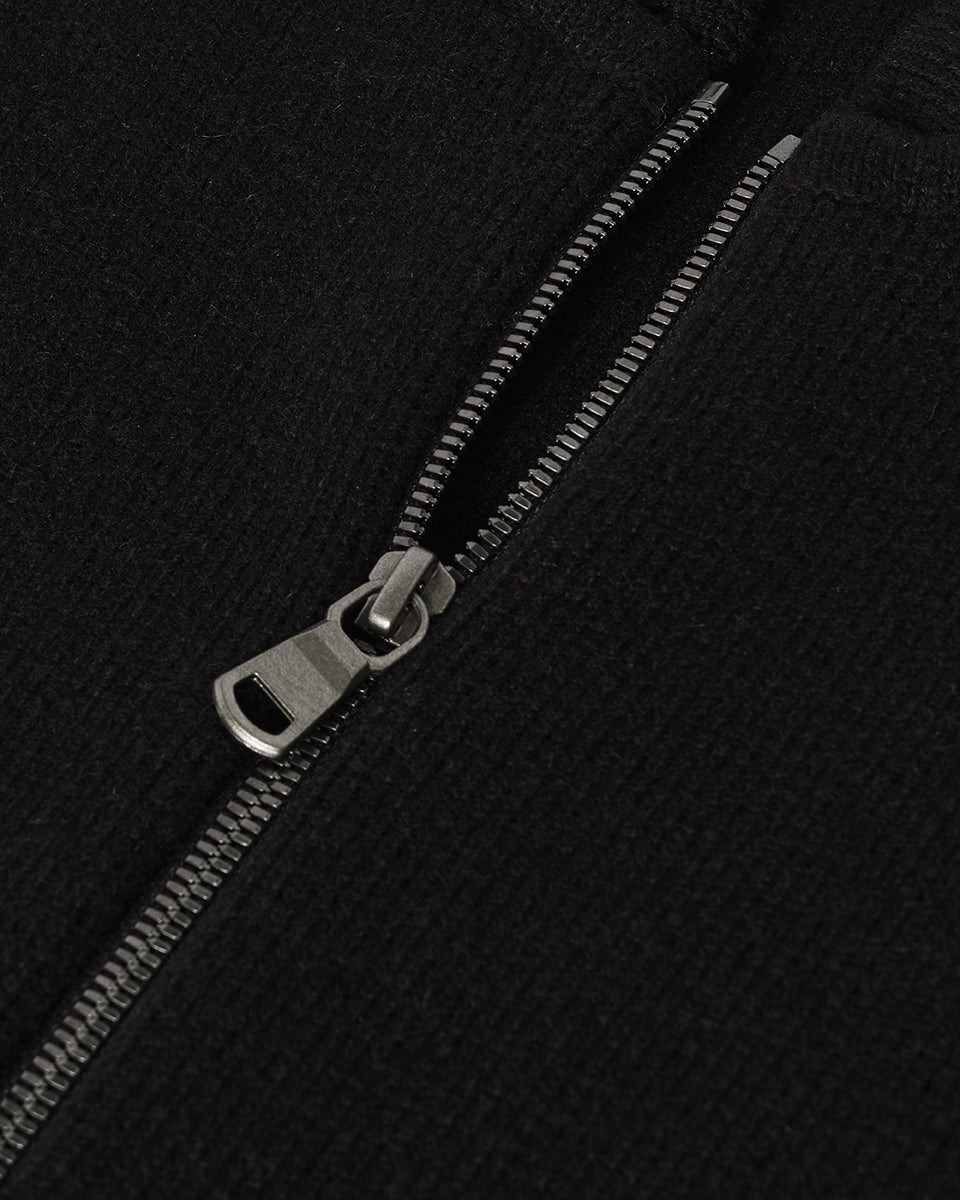 Cashmere Milano Stitch Black Zip Jacket - 6