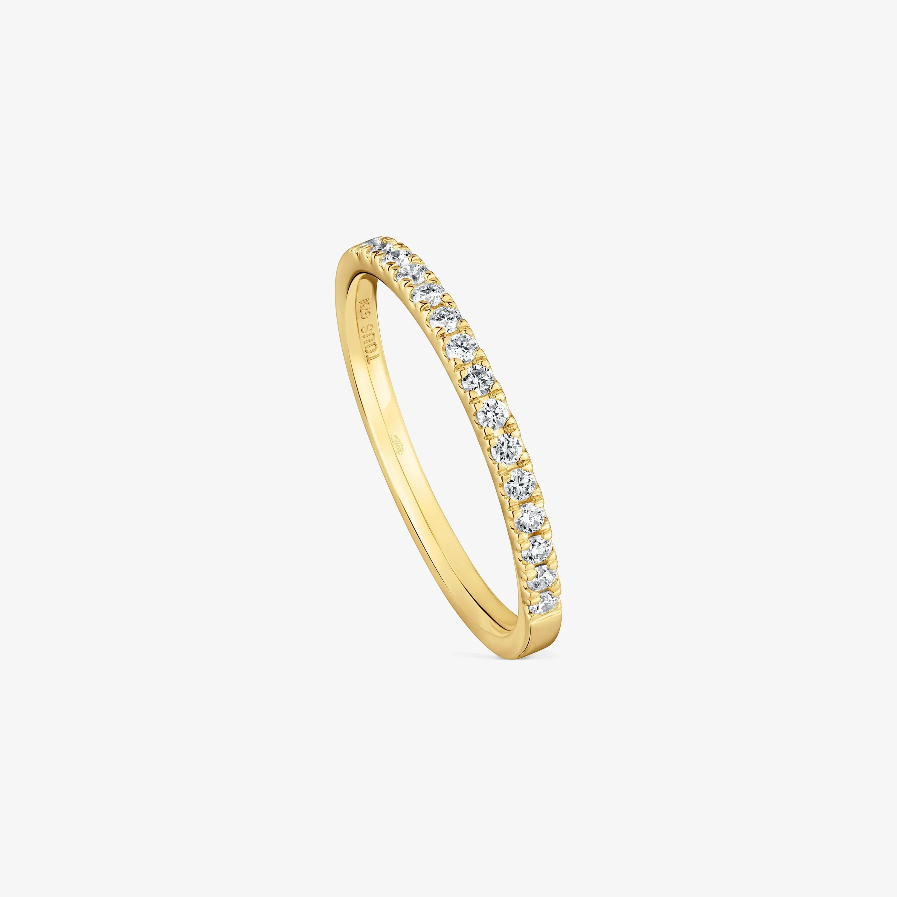Medium Half eternity ring in 18K solid gold with diamonds Les Classiques - 1