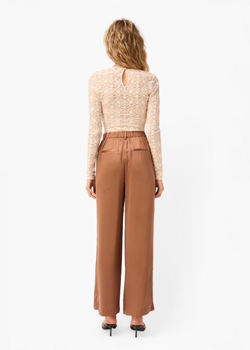 FABIAN WIDE LEG HIGH RISE PANT CAROB 5