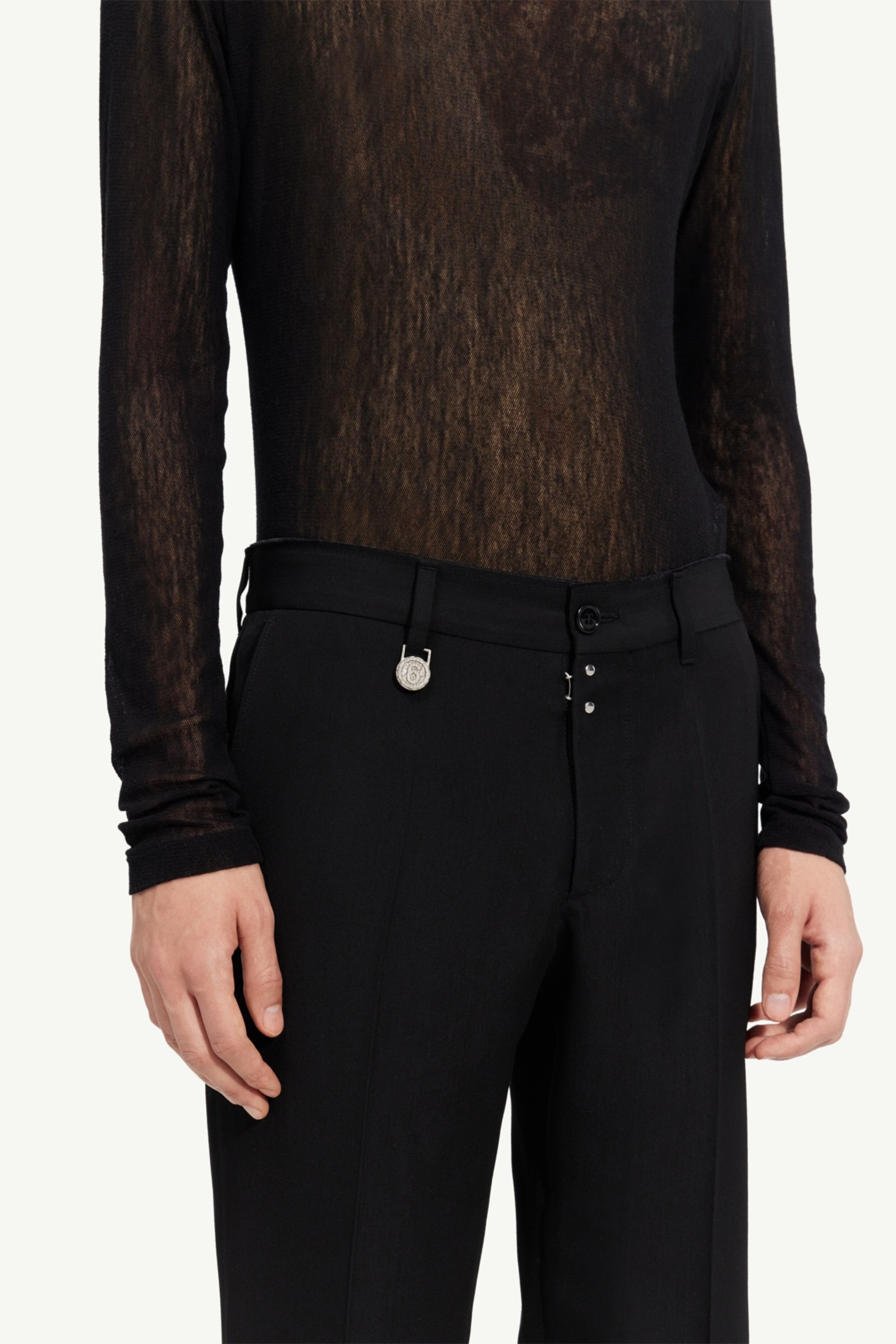 Wool gabardine trousers - 4