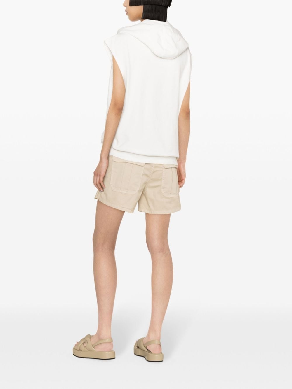 cargo cotton mini shorts - 4