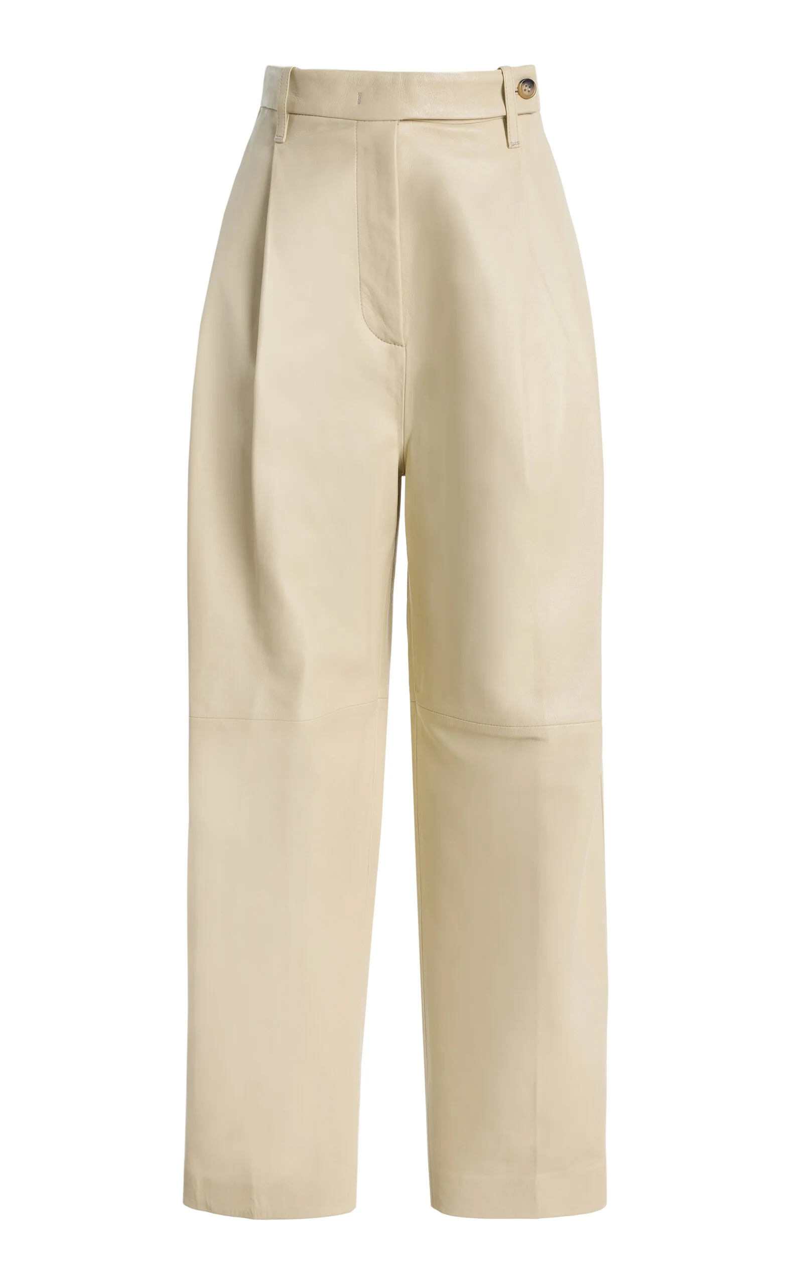 Pleated Leather Pants - 1