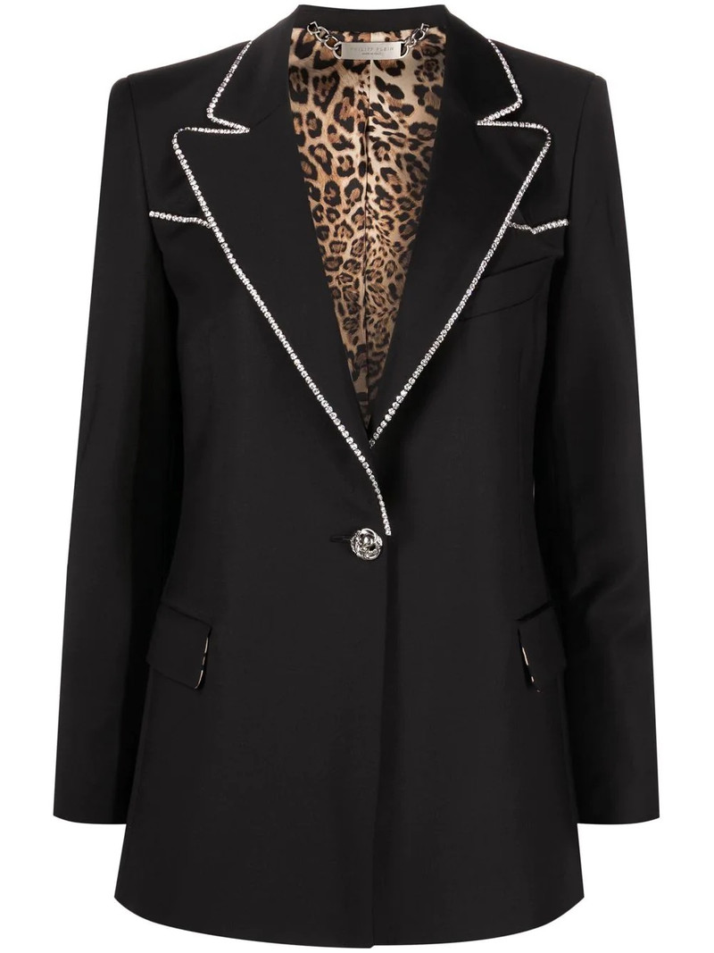 crystal-embellished single-breasted blazer 1