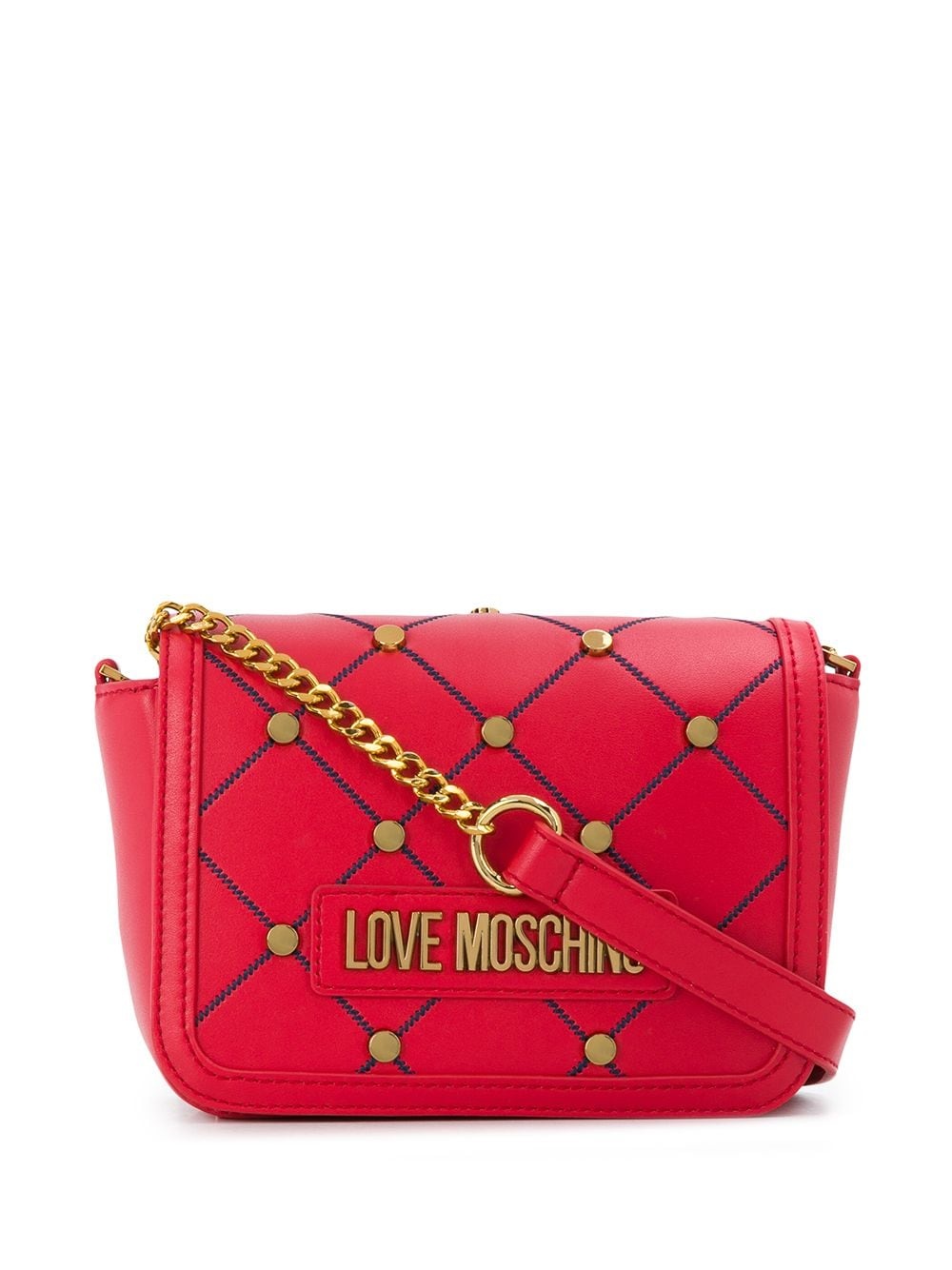 studded logo cross body bag - 1