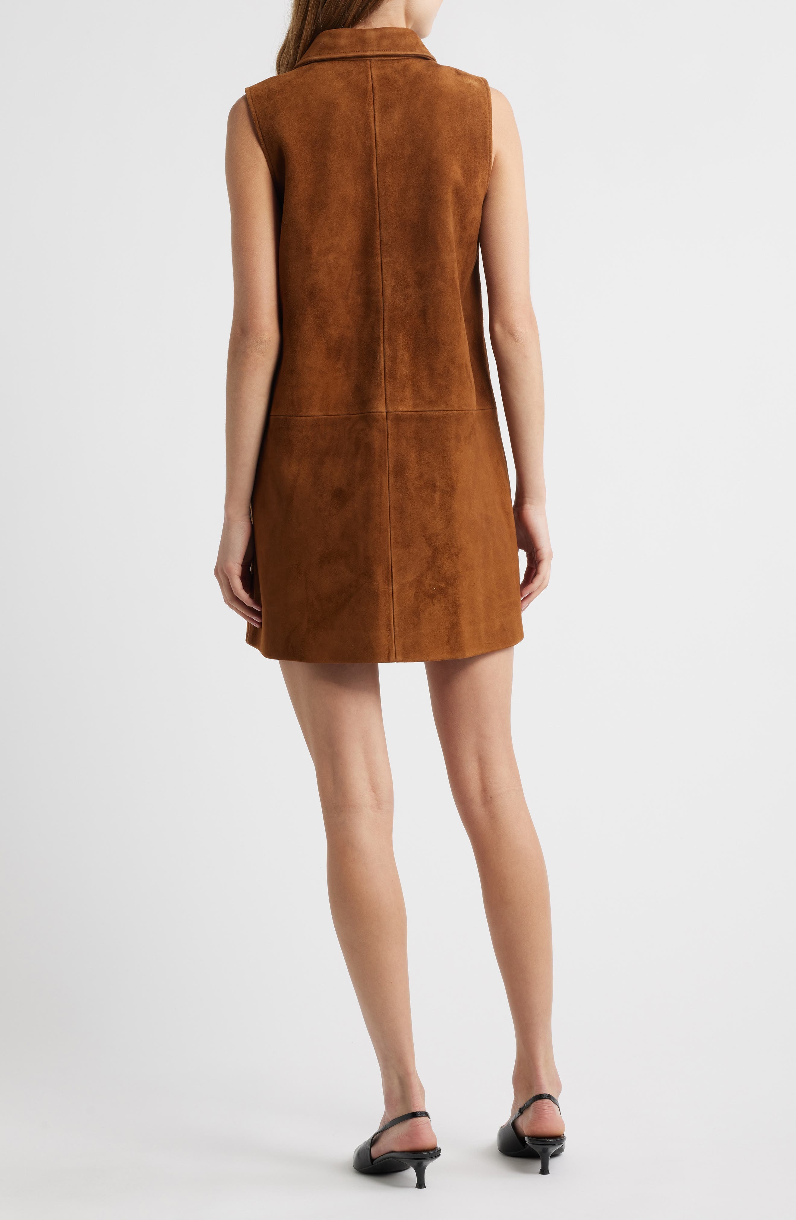 FRAME The City Suede Sleeveless Dress in Sepia at Nordstrom - 2