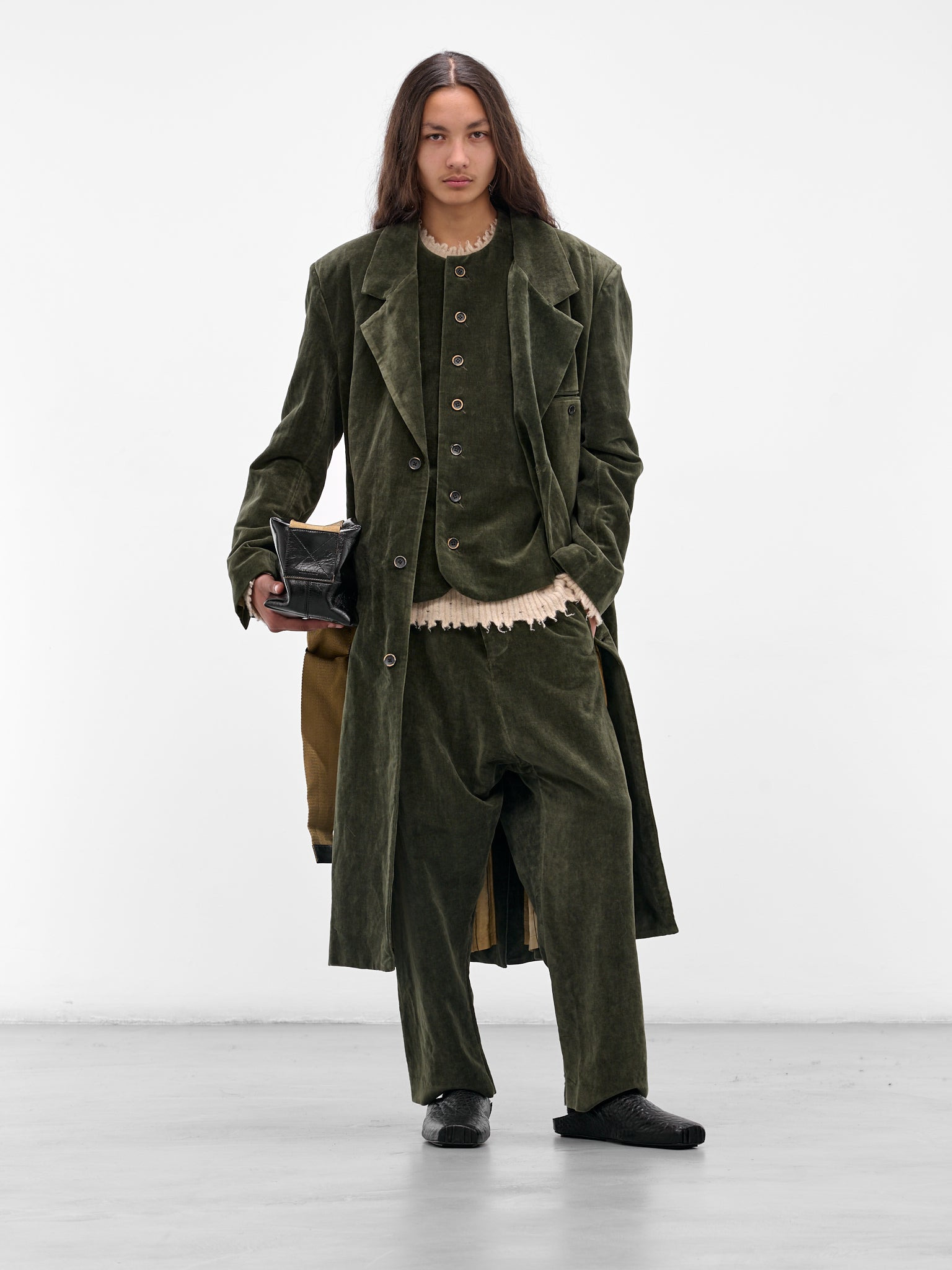 Green 'Jog' Sleevelesss Velvet Vest UM6527-UW490-DARK-GREEN - 6