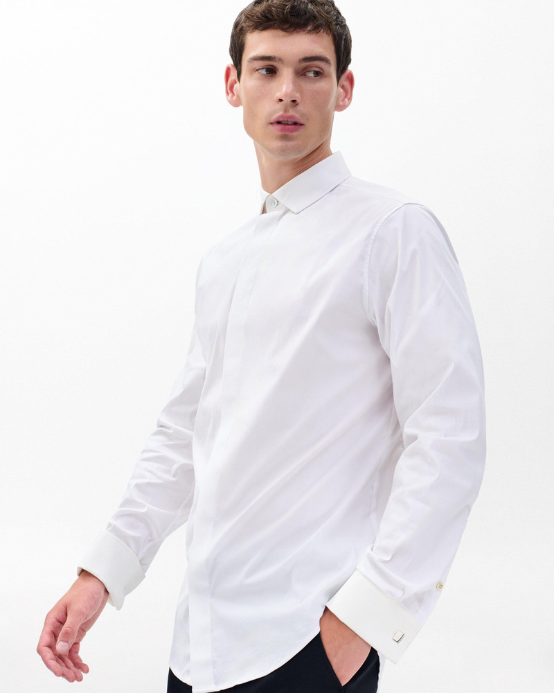 Patrick Poplin Tuxedo Shirt 2