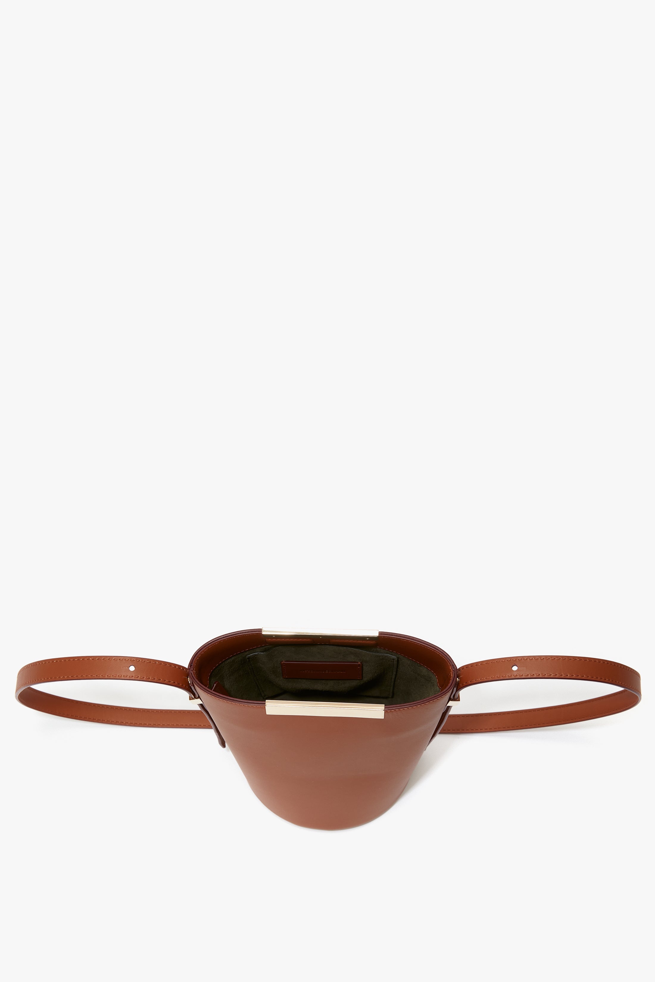 Mini Bucket Bag In Cognac Leather - 3
