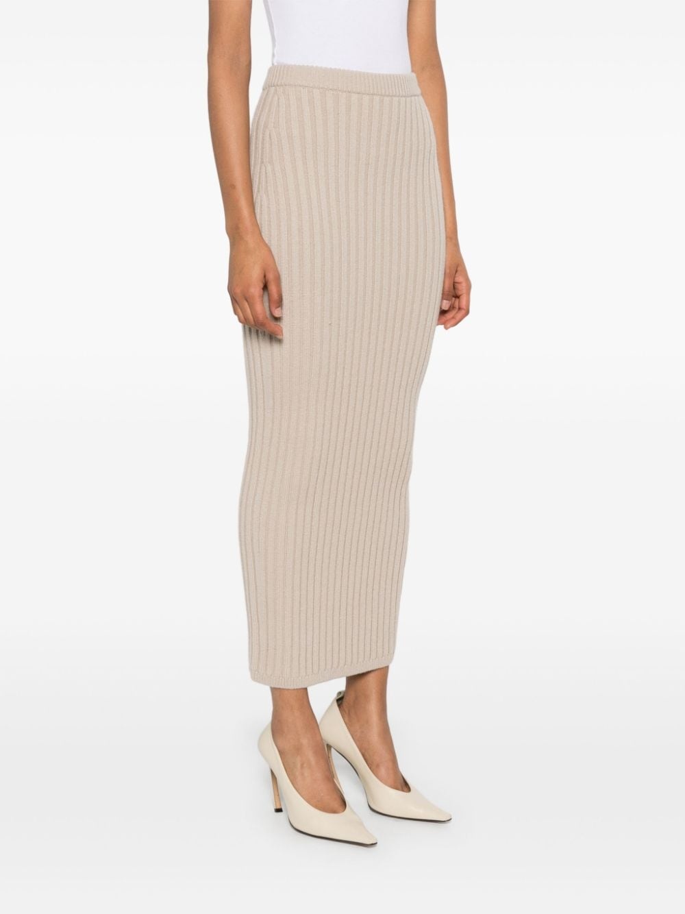 ribbed midi skirt - 3