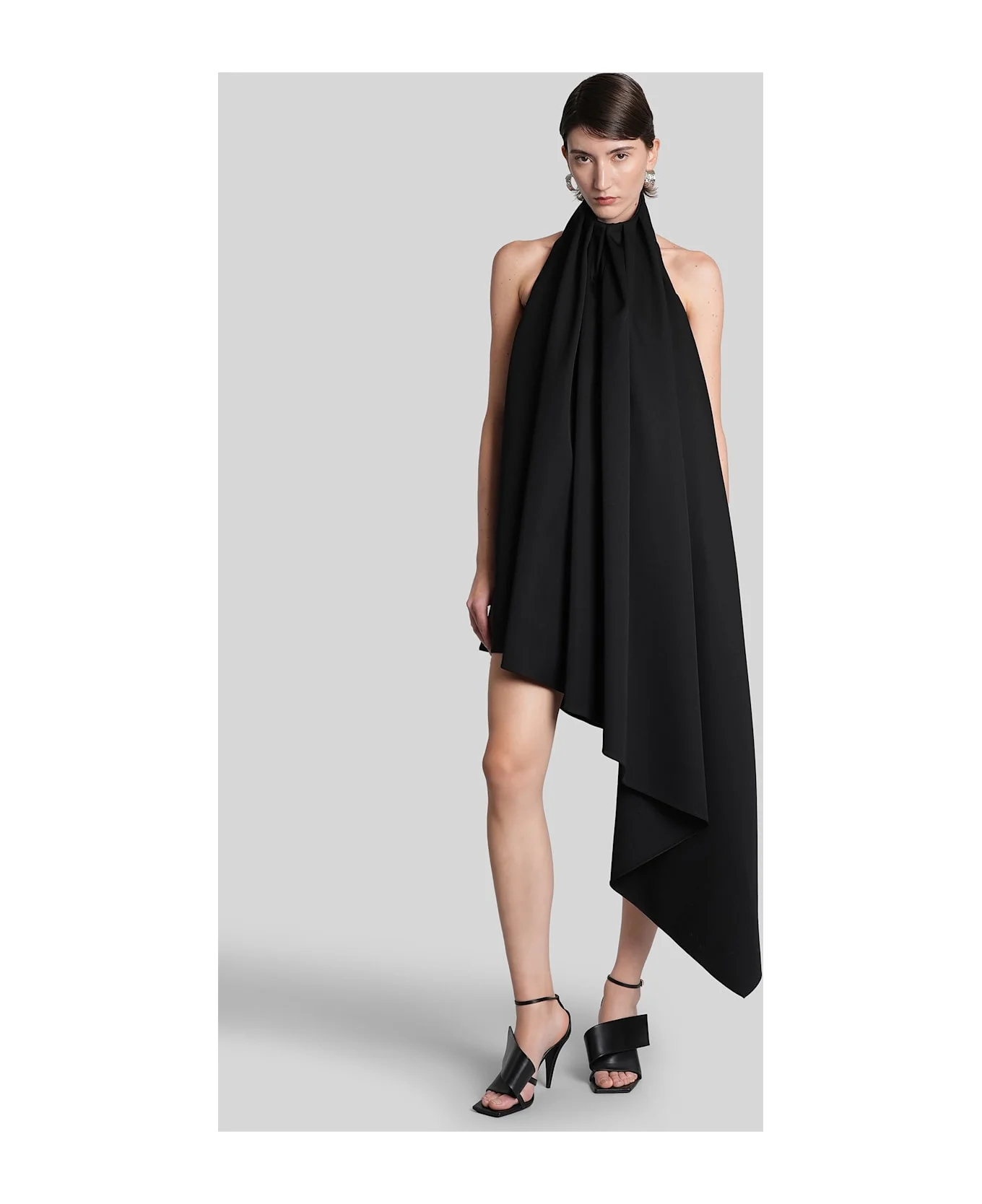 Long Dress In Black Wool - 1