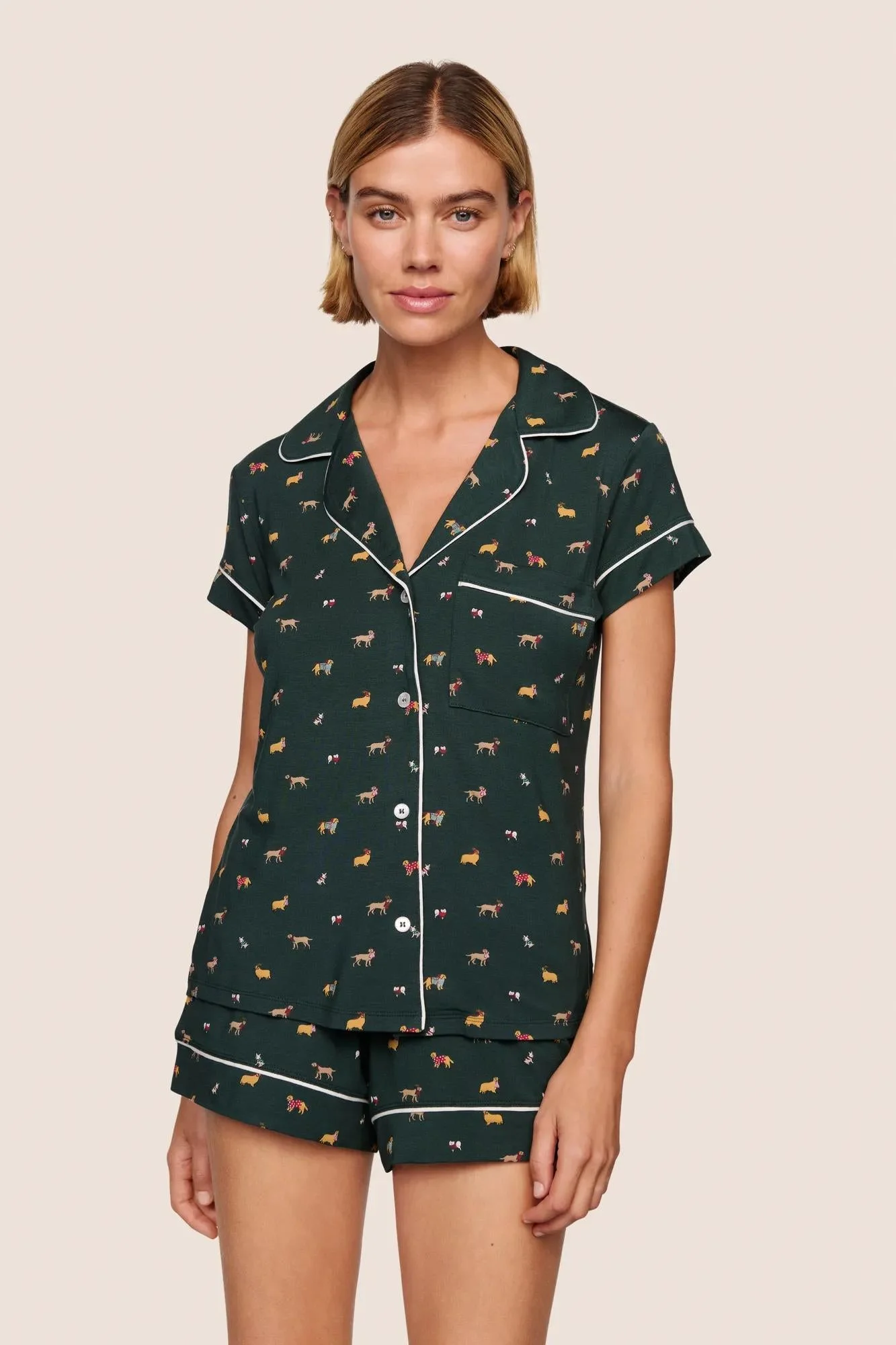 Gisele Printed TENCEL™ Modal Shortie Short PJ Set - 1