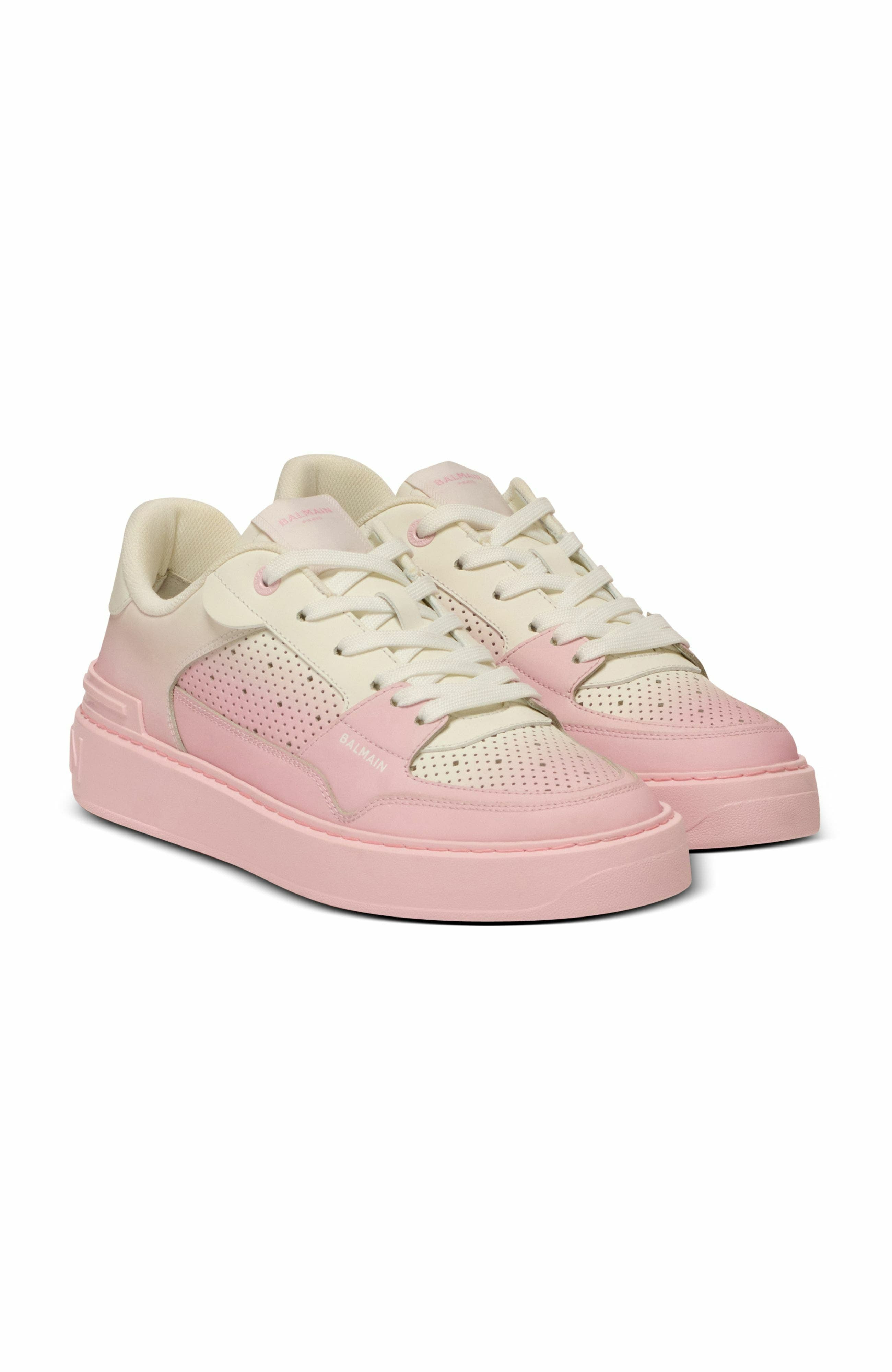 Balmain B-Court Flip trainers in graduated calfskin leather in Pink at Nordstrom - 1