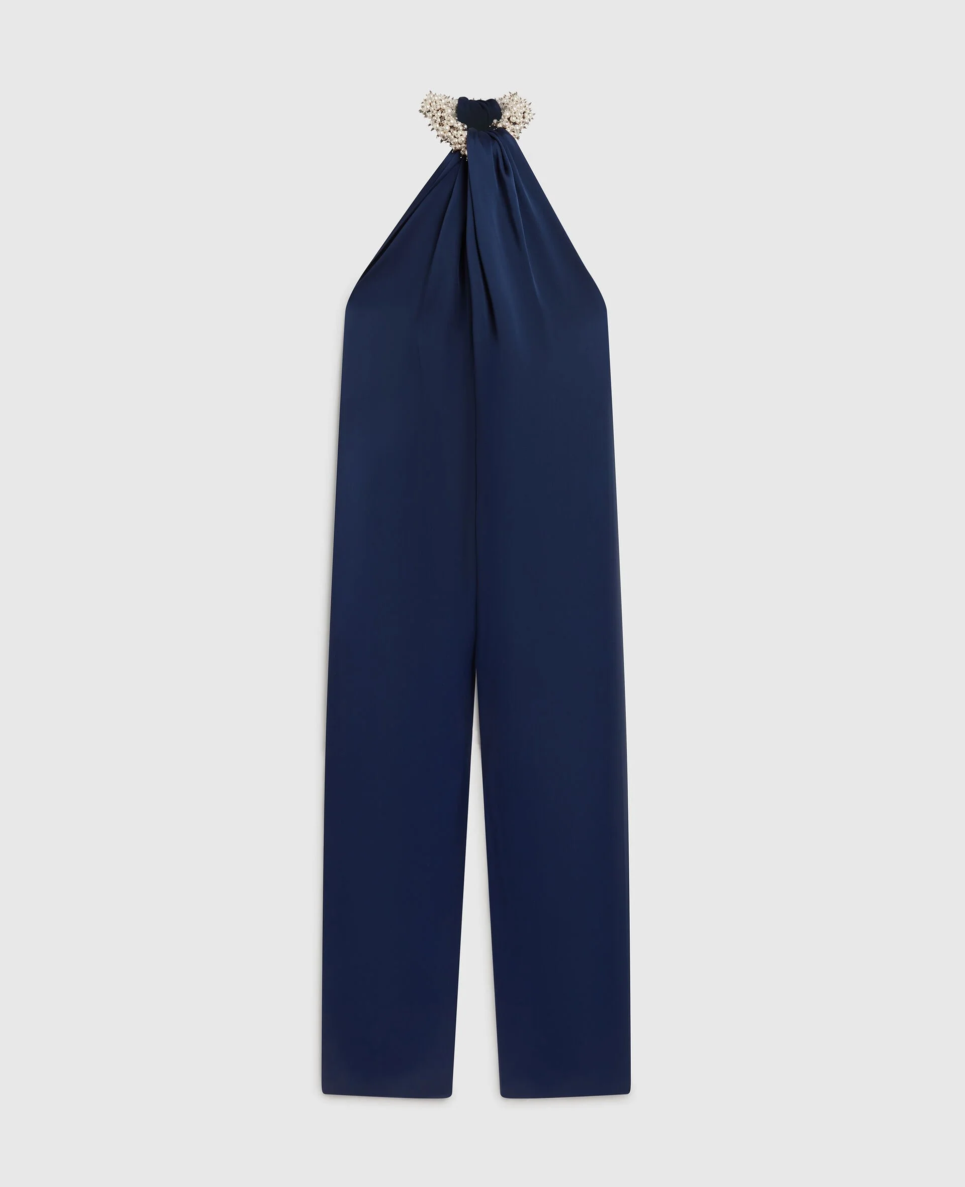 Satin Halterneck Jumpsuit - 1
