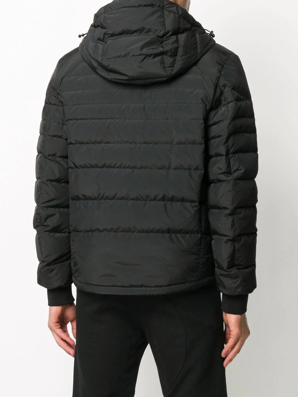 logo print zipped puffer jacket - 4