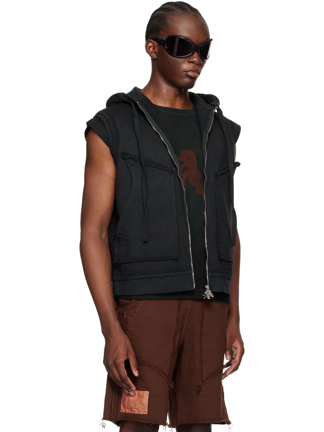 SSENSE Exclusive Black Ralien Sleeveless Hoodie - 2