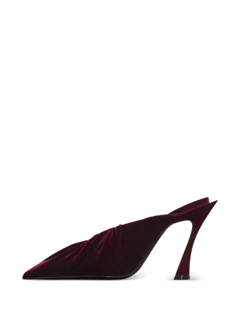 95mm pleated pointed-toe heeled mules - 2