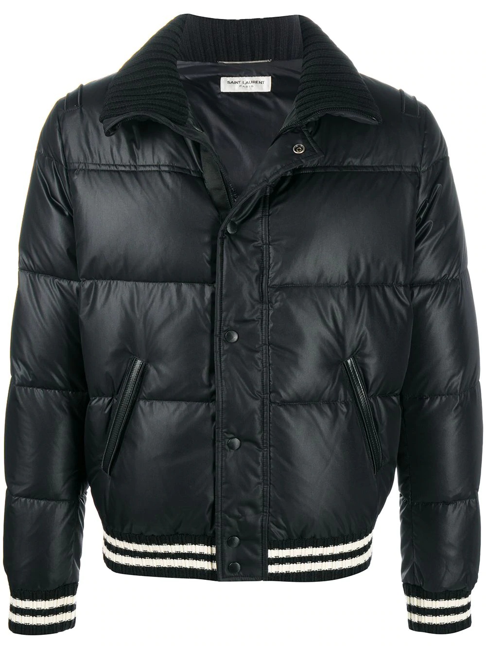 stripe-trim puffer jacket - 1