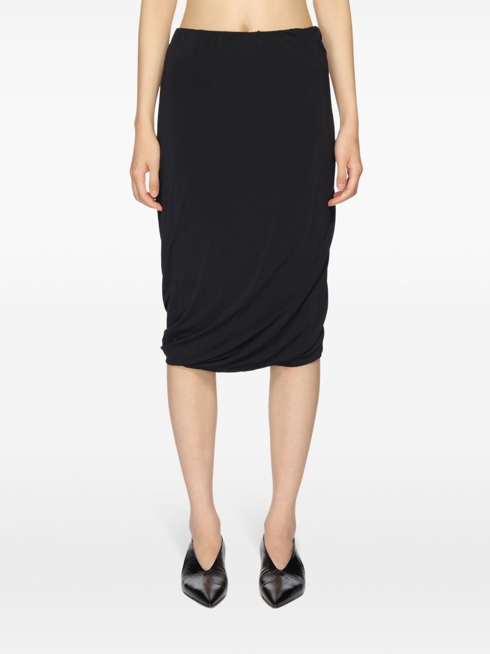 draped-detailed midi skirt - 5