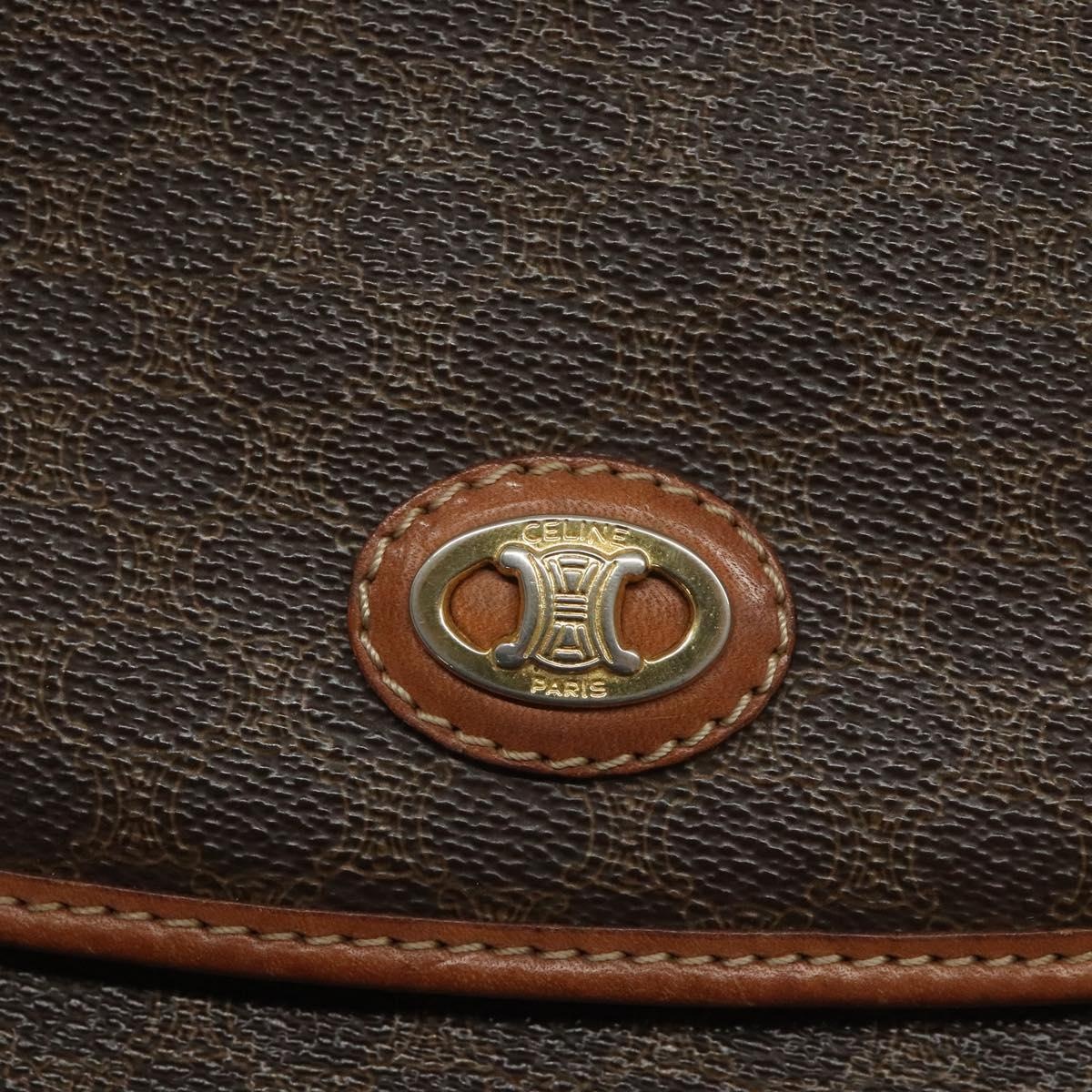 CELINE Macadam Canvas Hand Bag Pvc Leather Brown - 14
