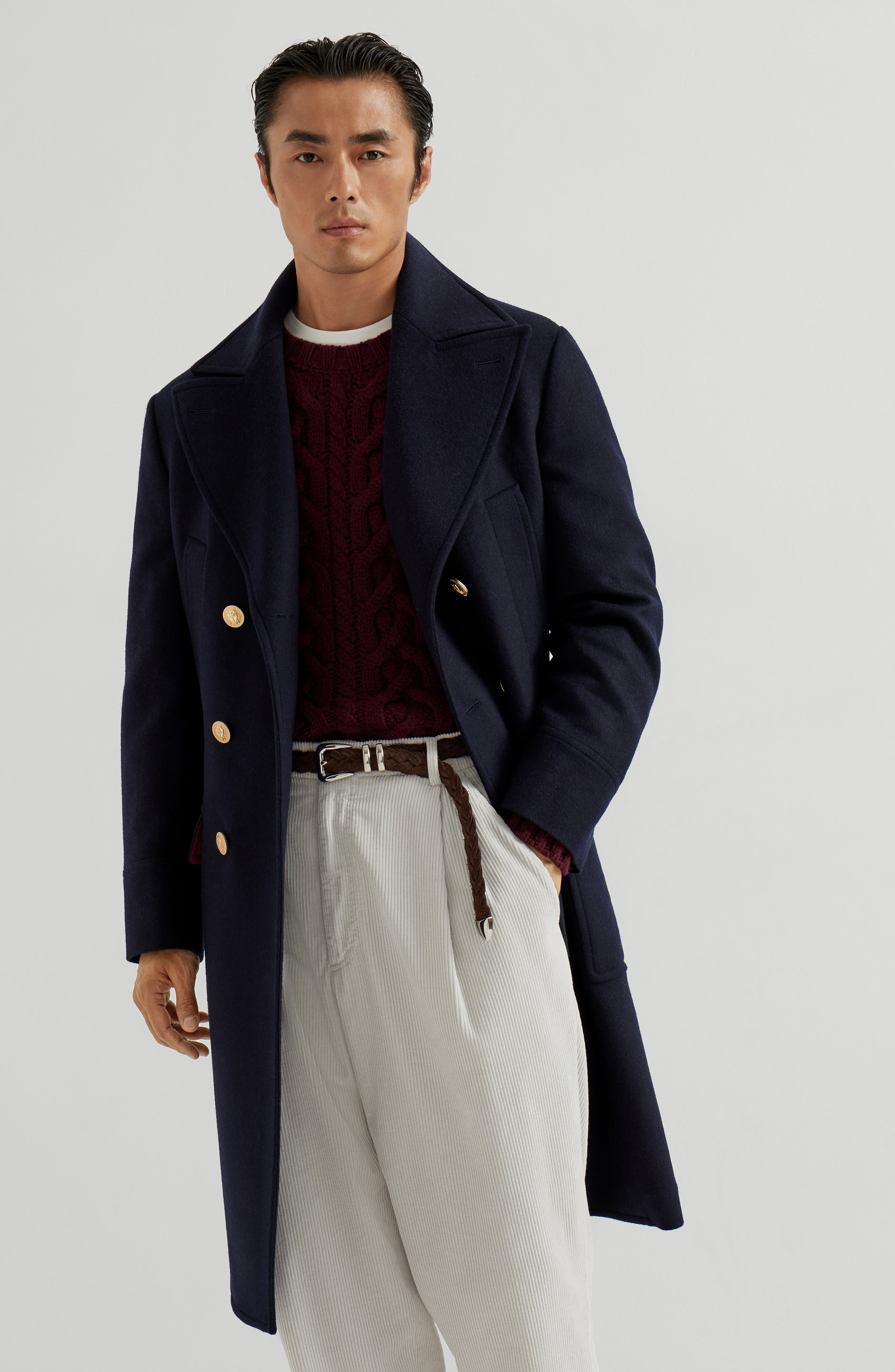 Brunello Cucinelli Double cloth coat in Navy Blue at Nordstrom - 2