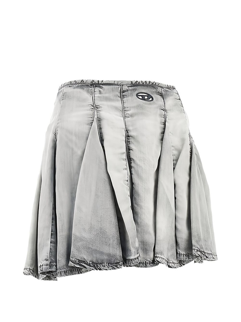 Diesel logo-detail pleated mini skirt outlook