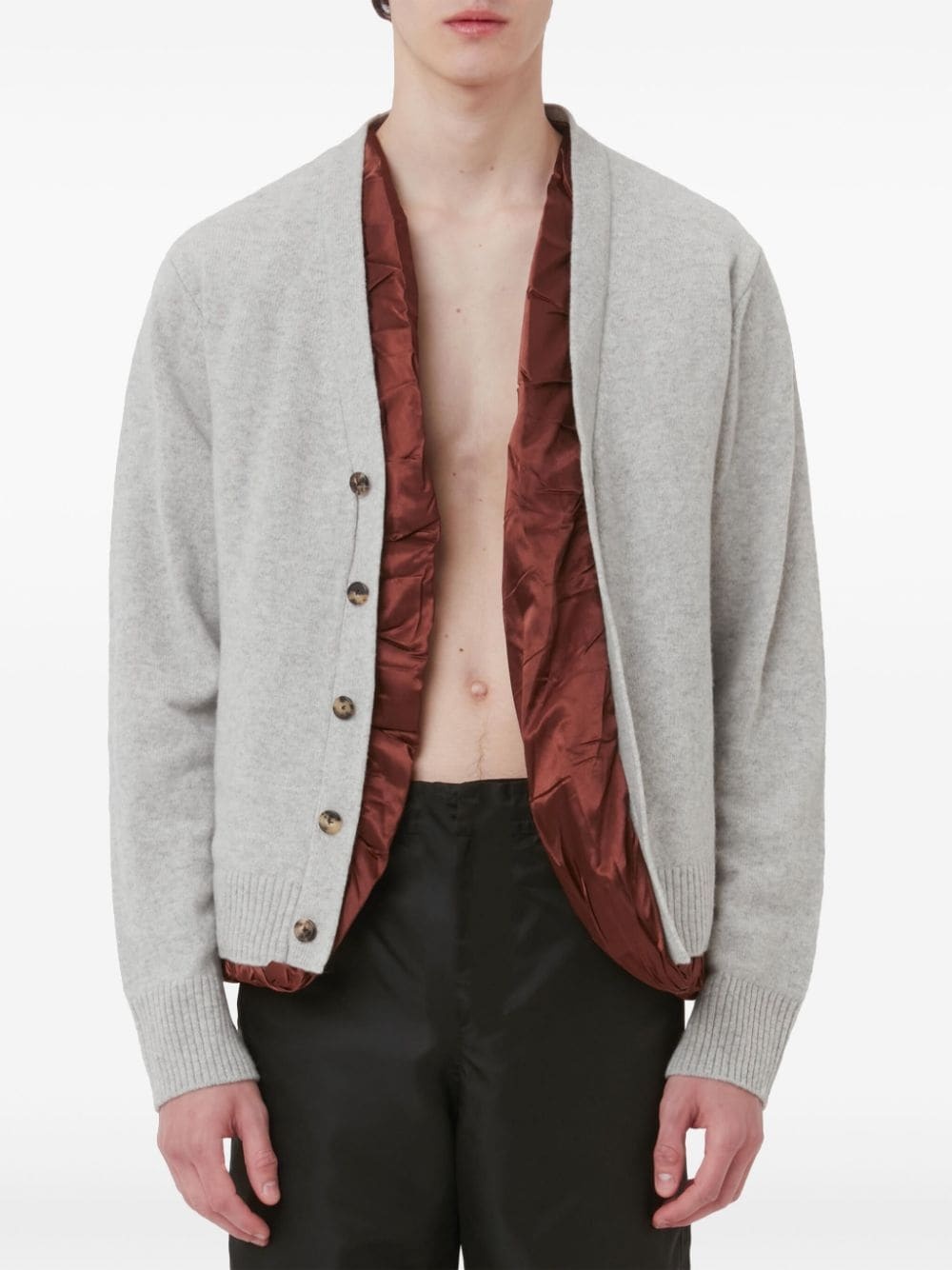 satin-lined cardigan - 3