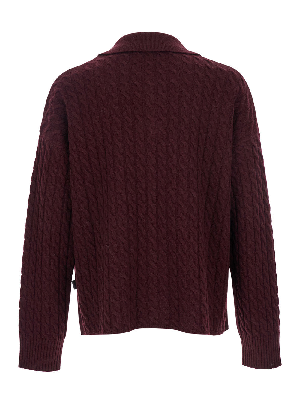 Ami Paris Women Bordeaux Polo Shirt With Woven Design In Wool Woman - 2