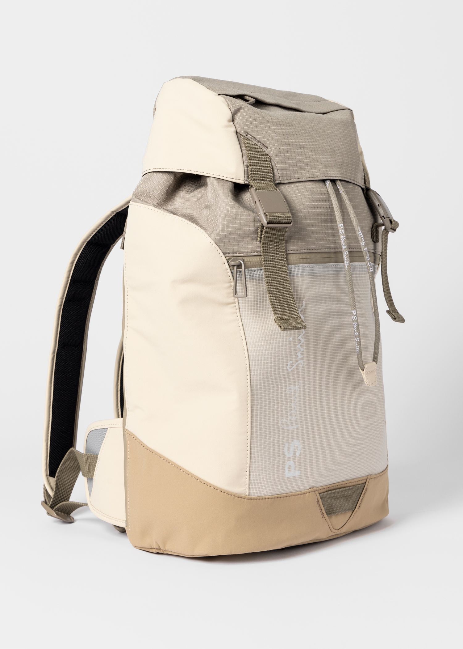 Beige Ripstop Panel Backpack - 7