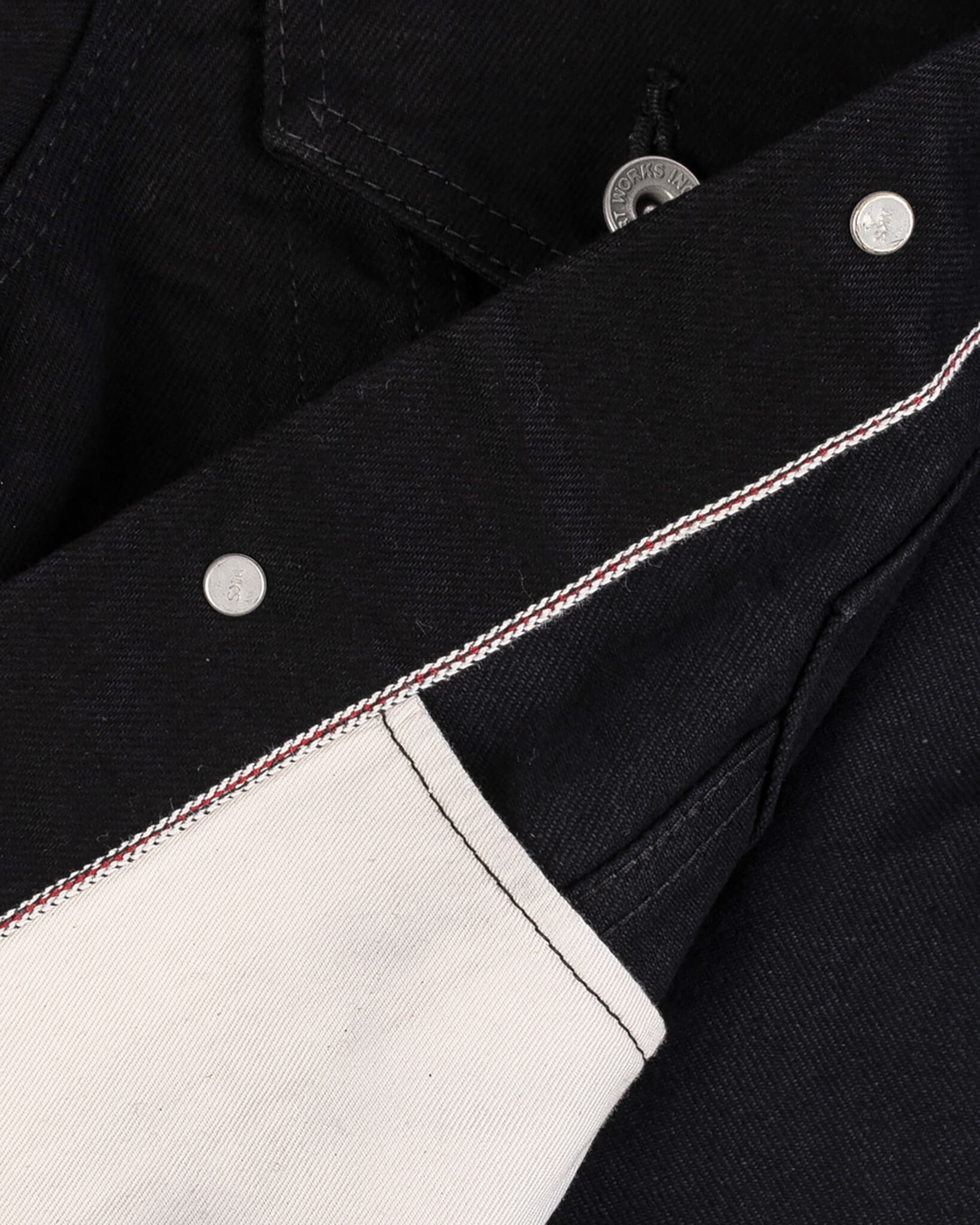 IHJ-86-BLK 14oz Selvedge Denim Modified Type III Jacket -  Black/Black - 12