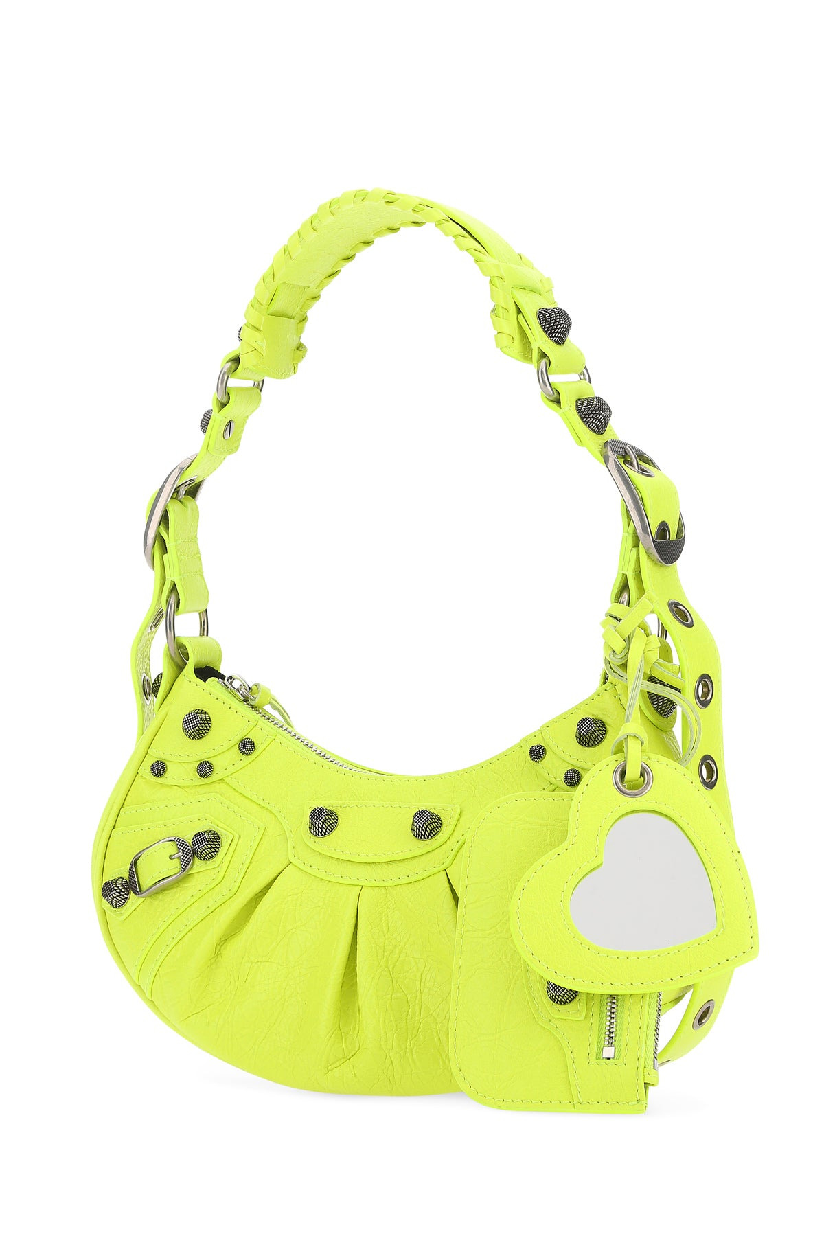 Fluo yellow nappa leather Le Cagole XS shoulder bag - 2