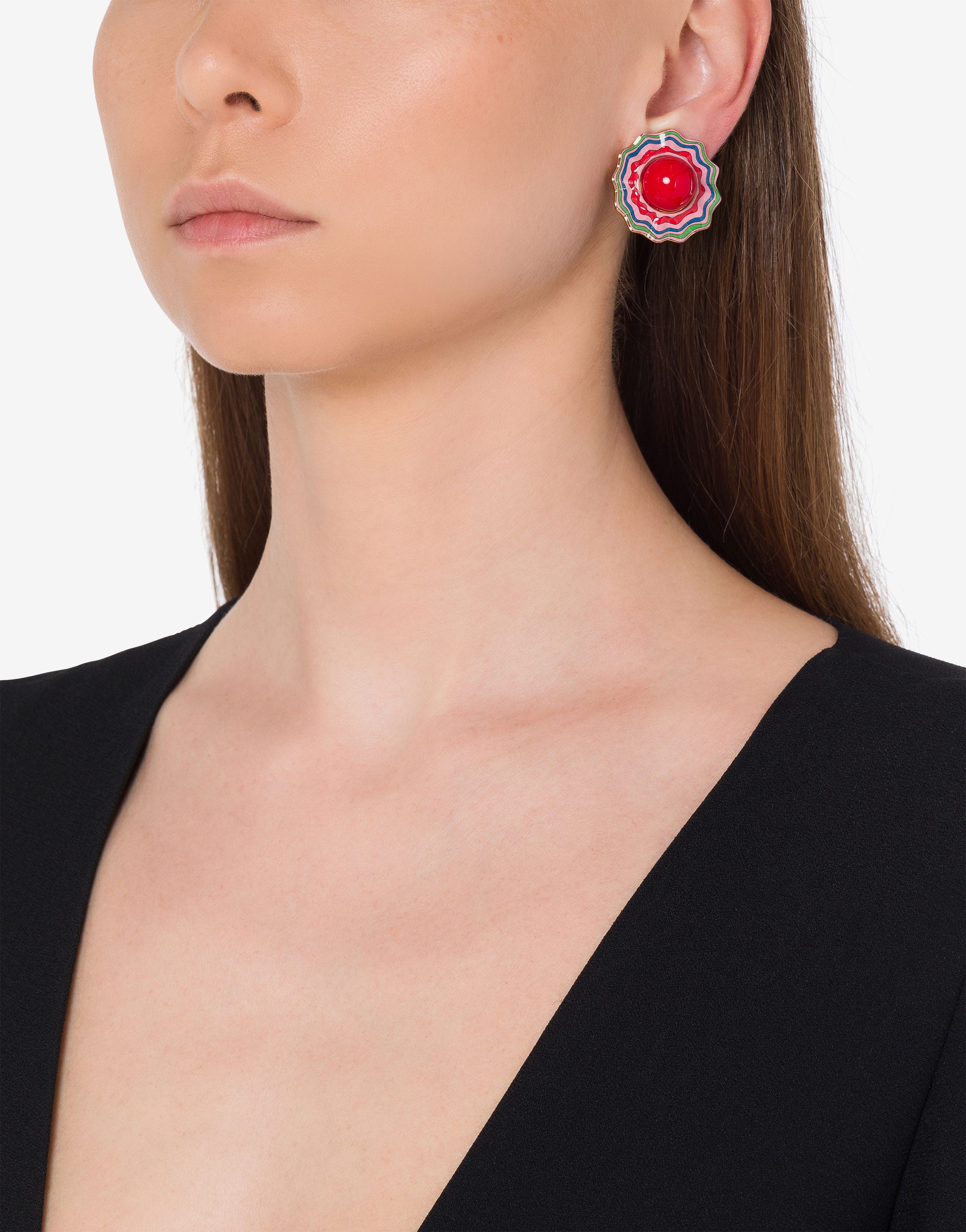 PSYCHEDELIC FLOWER CLIP EARRINGS - 4