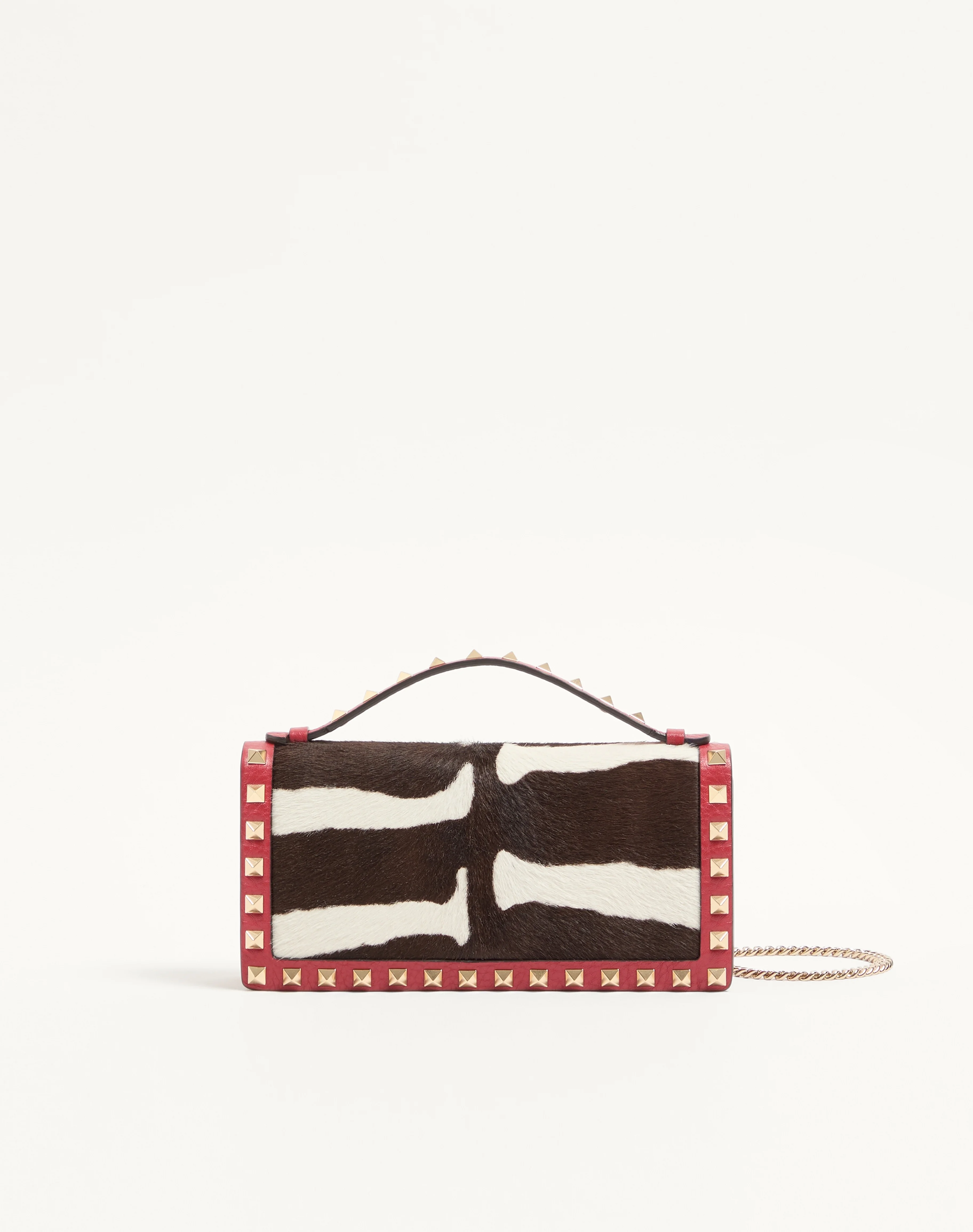 ROCKSTUD WALLET WITH CHAIN IN PONY-EFFECT CALFSKIN - 1